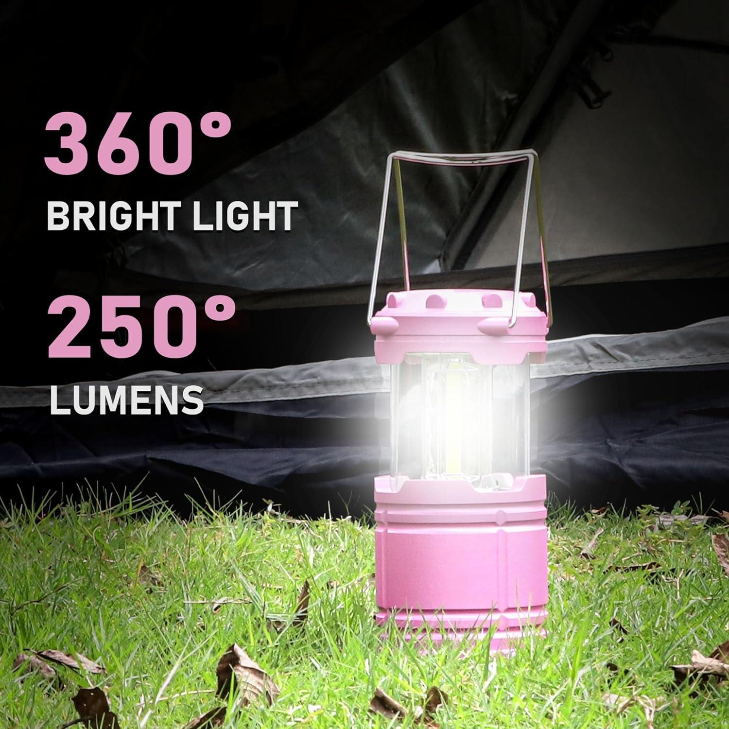 Linternas de Camping LED Rosadas SEAMAGIC - 4 Paquetes