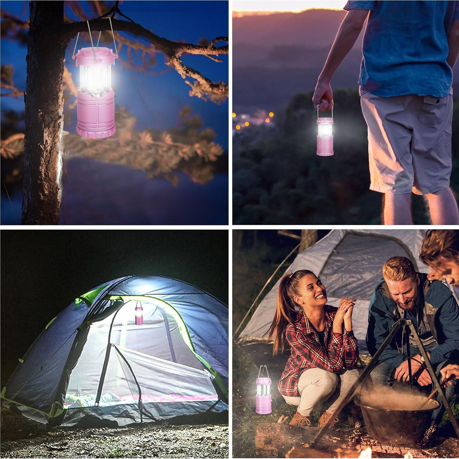 Linternas de Camping LED Rosadas SEAMAGIC - 4 Paquetes