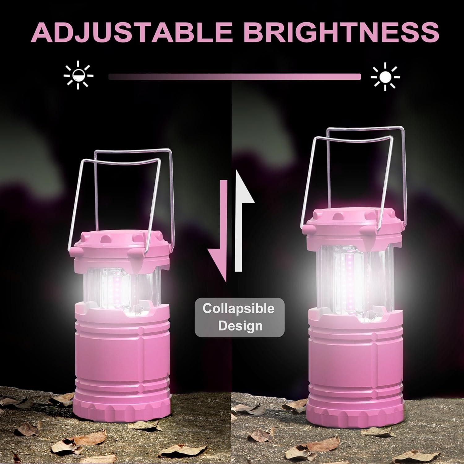 Linternas de Camping LED Rosadas SEAMAGIC - 4 Paquetes