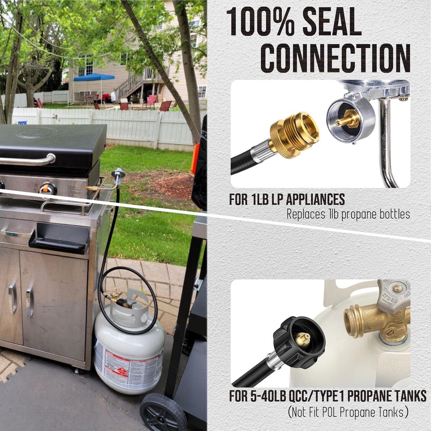 Adaptador Manguera Propano 8 Pies VIEAUBE QCC1 a 1lb