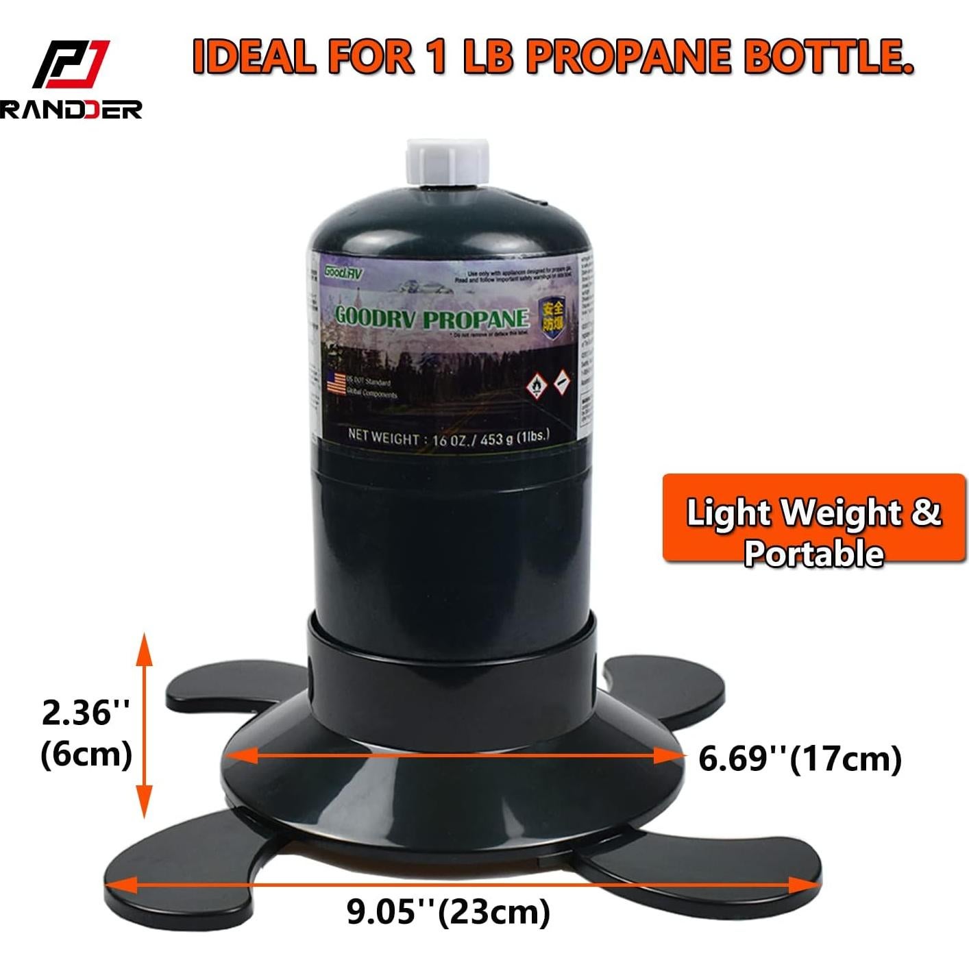 Base de cilindro de propano Randder 16oz plegable para camping
