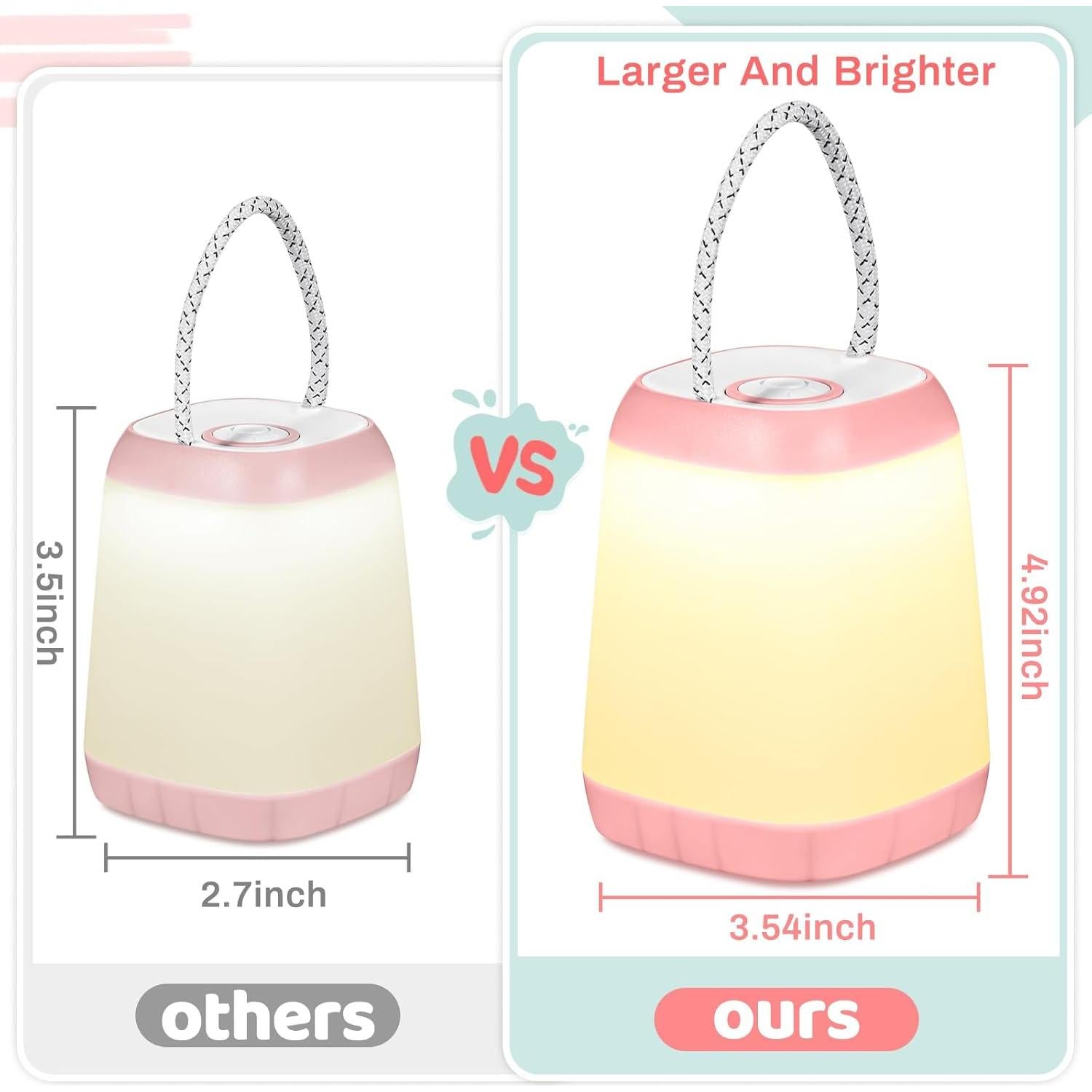 Linterna de Camping LED VIHOSE 6 Pcs 12.4 cm Portátil 3 Modos