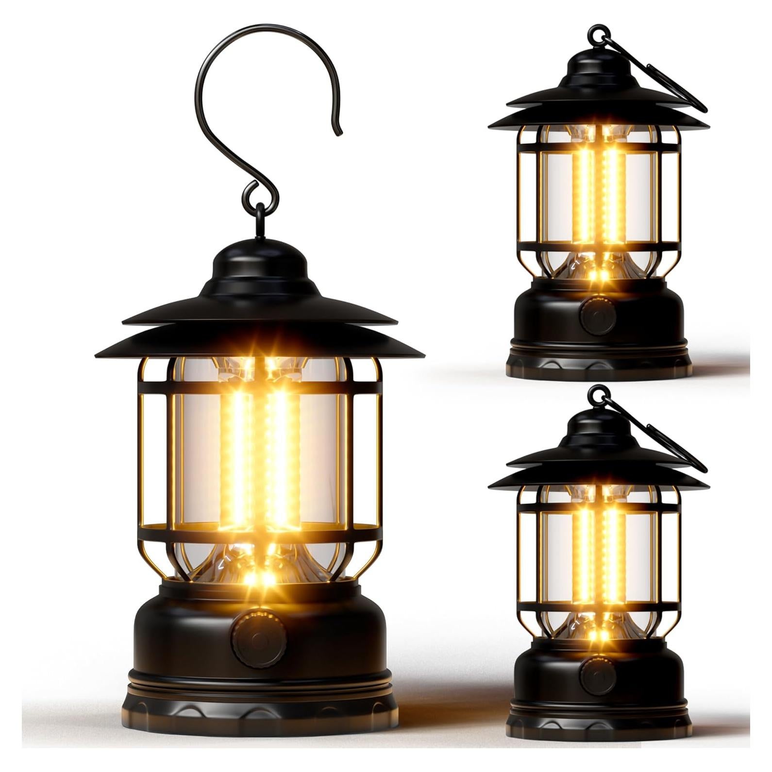 Linterna LED de Camping KUNDGLA Negra Recargable USB 1500 LM