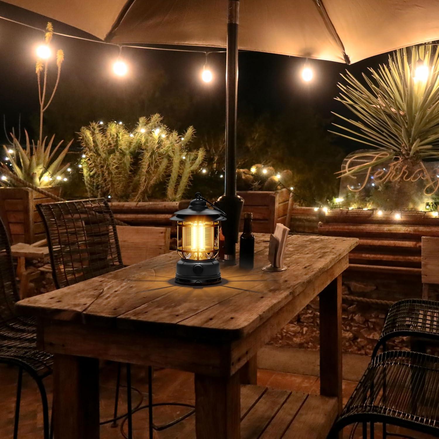 Linterna LED de Camping KUNDGLA Negra Recargable USB 1500 LM