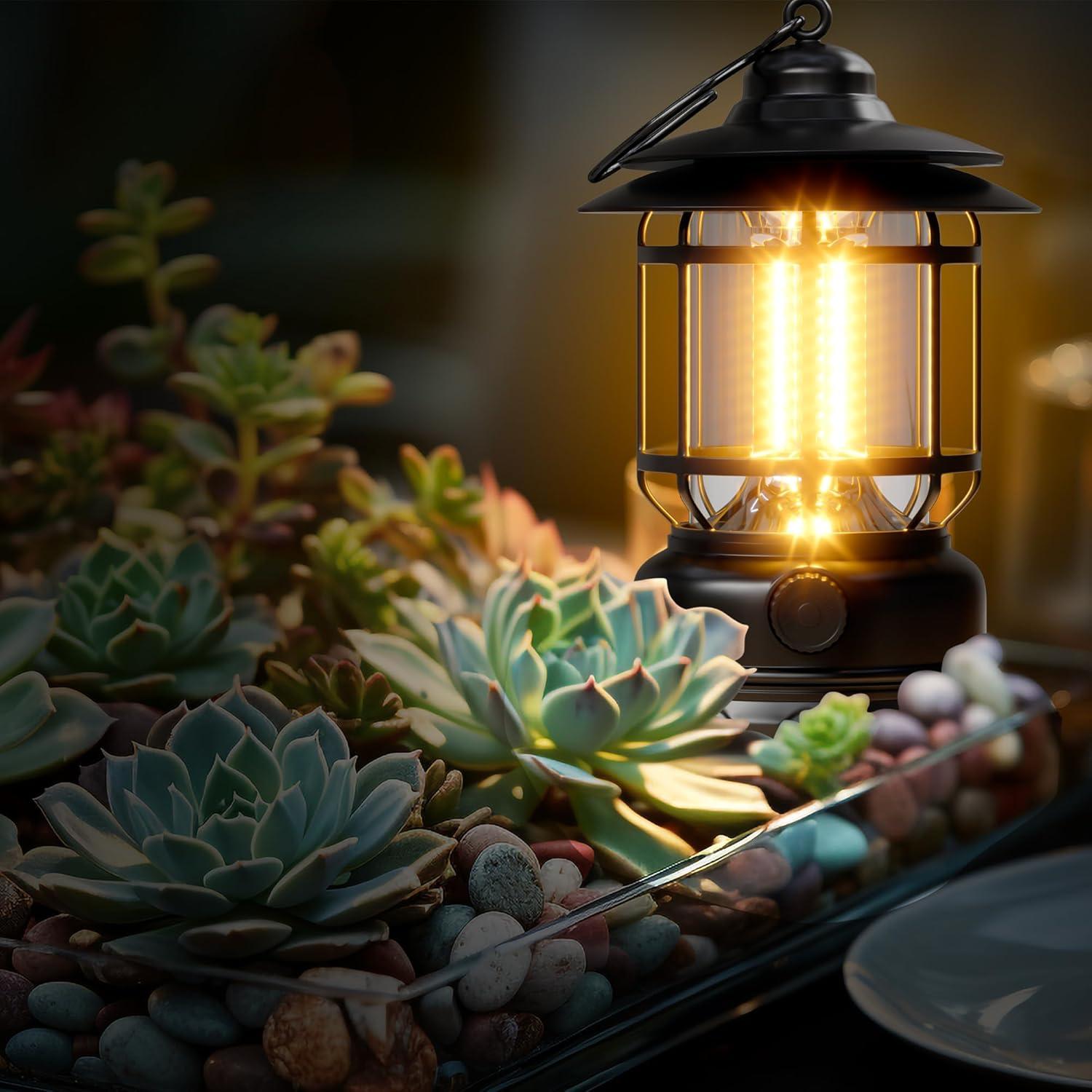 Linterna LED de Camping KUNDGLA Negra Recargable USB 1500 LM