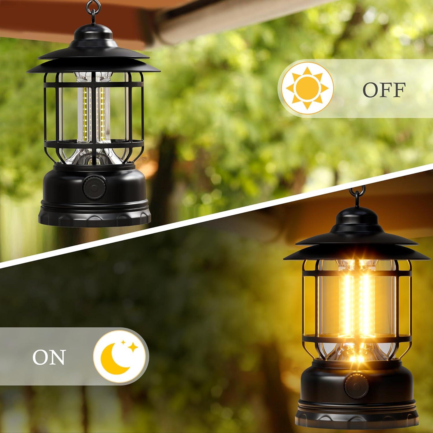 Linterna LED de Camping KUNDGLA Negra Recargable USB 1500 LM