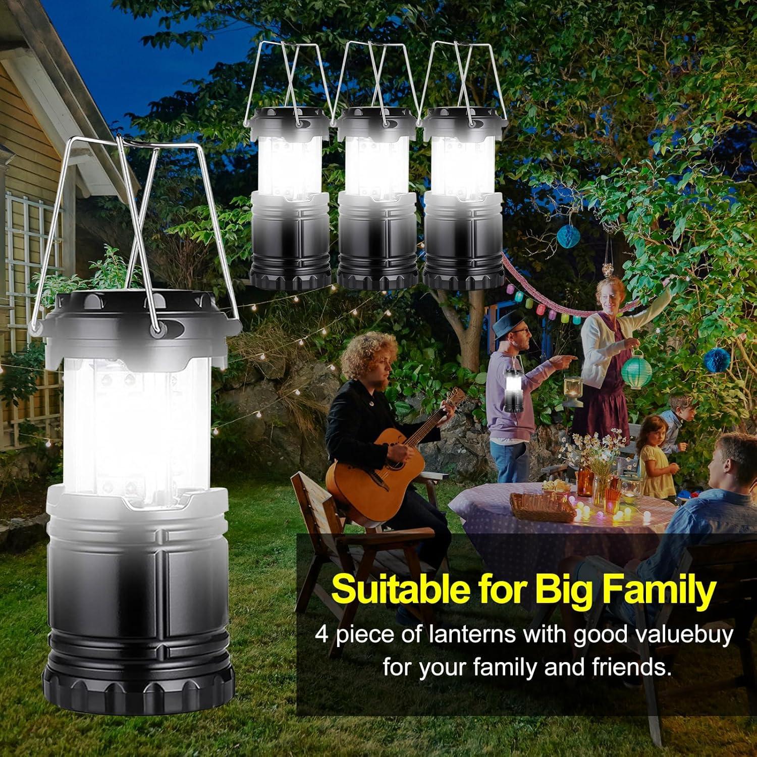 Linterna LED de Camping CHUNYU - Paquete de 4, 30 LEDs, Impermeable