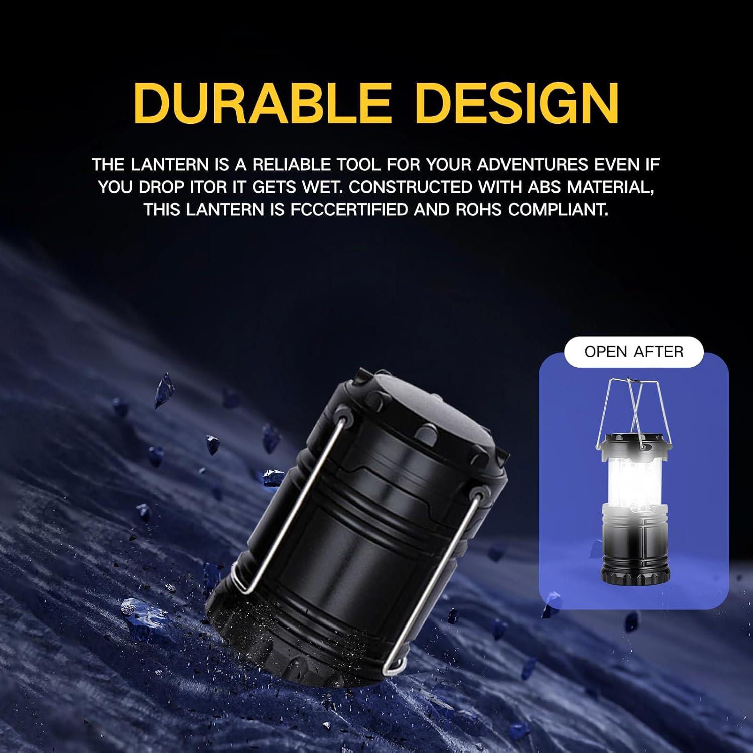 Linterna LED de Camping CHUNYU - Paquete de 4, 30 LEDs, Impermeable