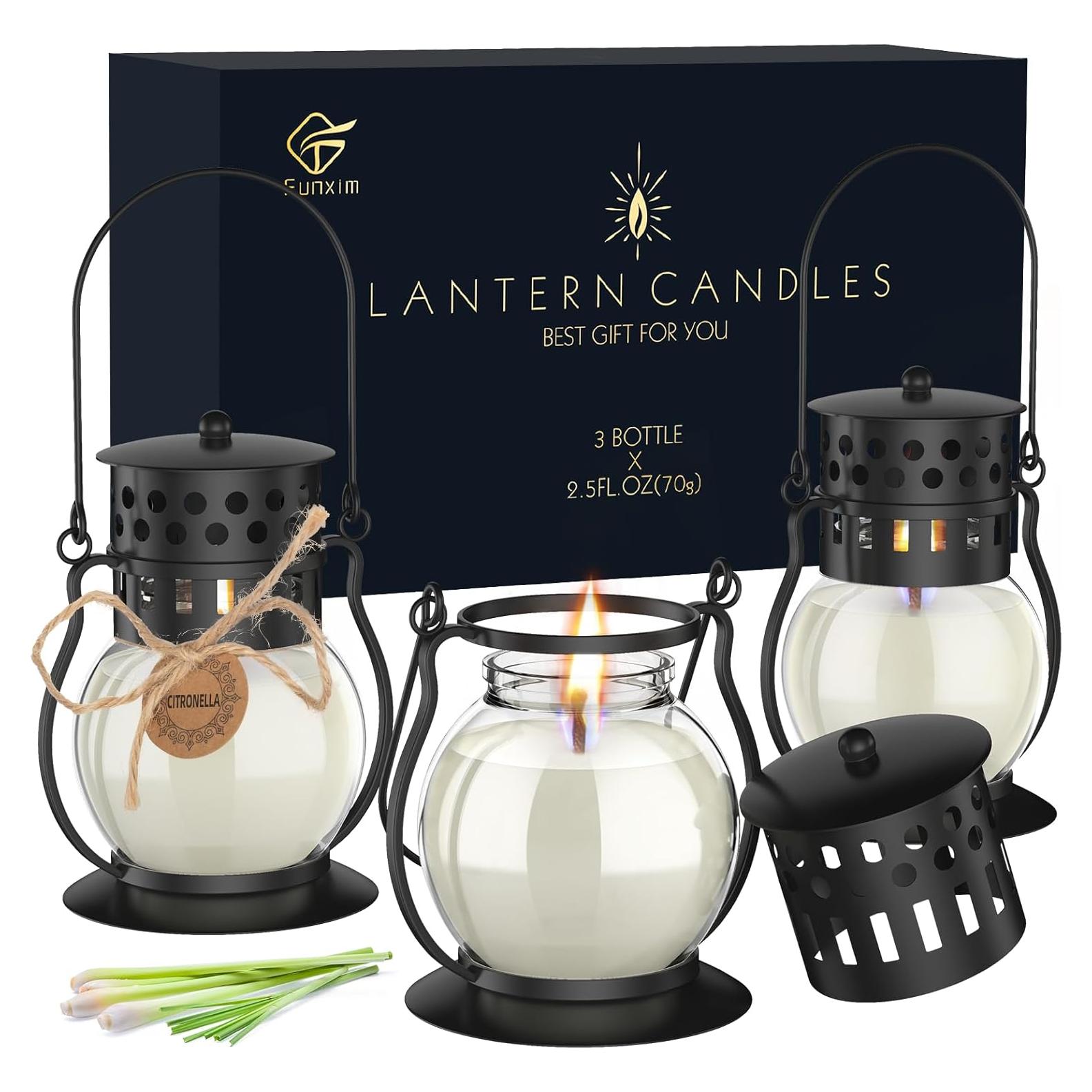 Set de Velas Aromáticas de Citronela Funxim - 3 Piezas 70g