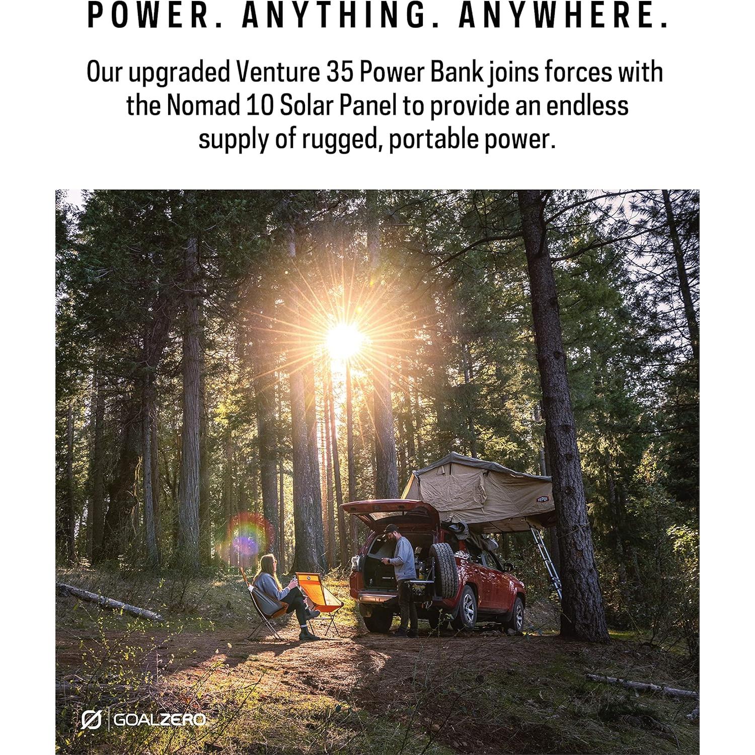 Cargador Portátil Goal Zero Venture 35 con Panel Solar 9600mAh