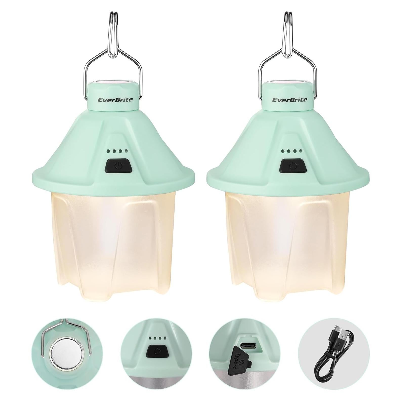 Linterna de Camping Recargable EverBrite 450LM 5 Modos Verde Menta