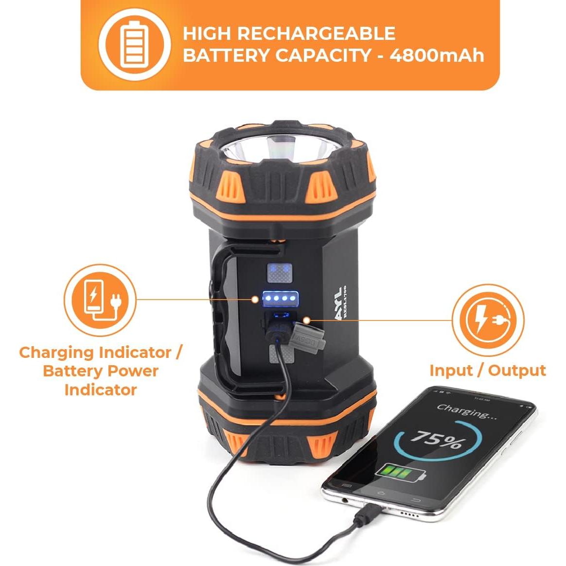 Linterna LED AYL Recargable 4800mAh Impermeable 1450 Lúmenes