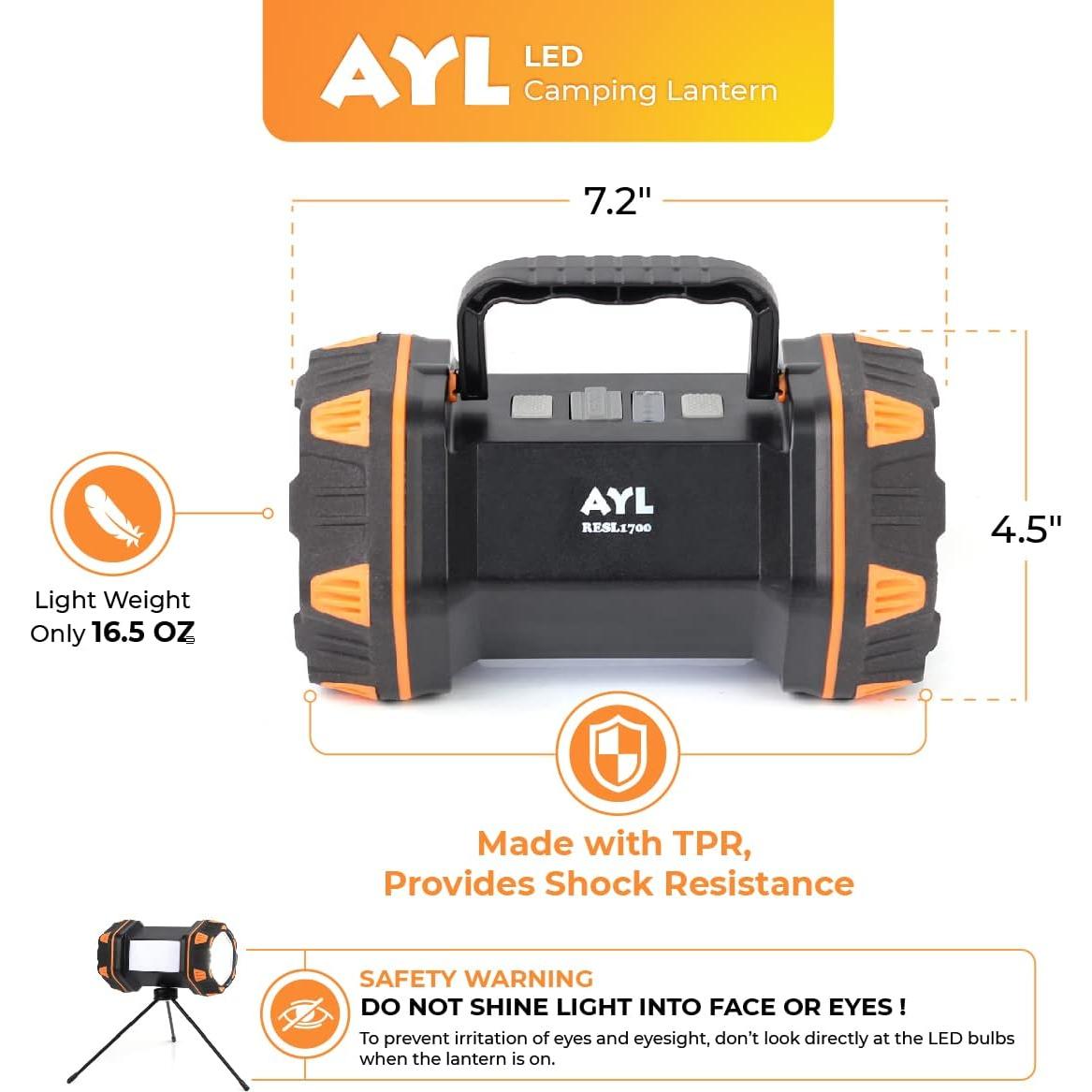 Linterna LED AYL Recargable 4800mAh Impermeable 1450 Lúmenes