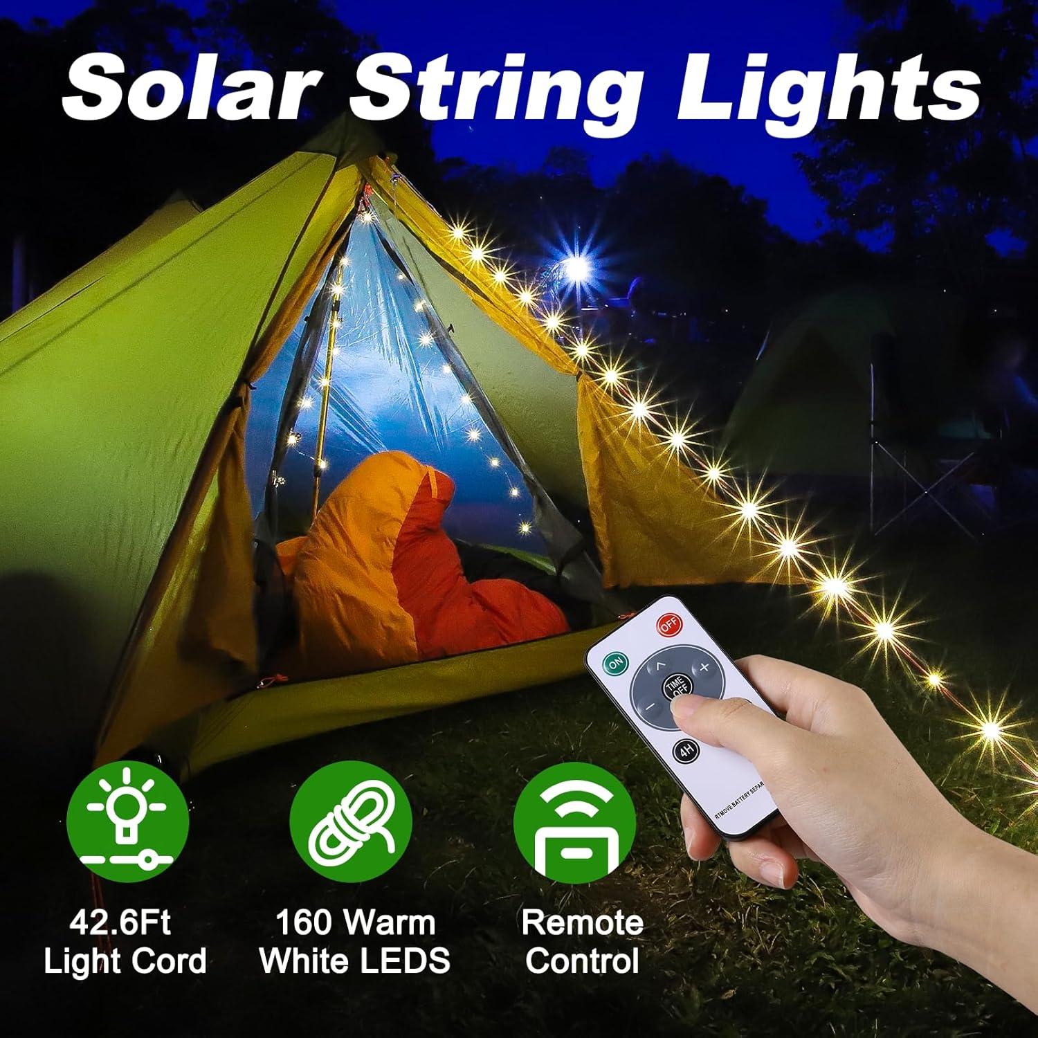 Luces de Camping Solar SMY 12.95m 160 LEDs Control Remoto