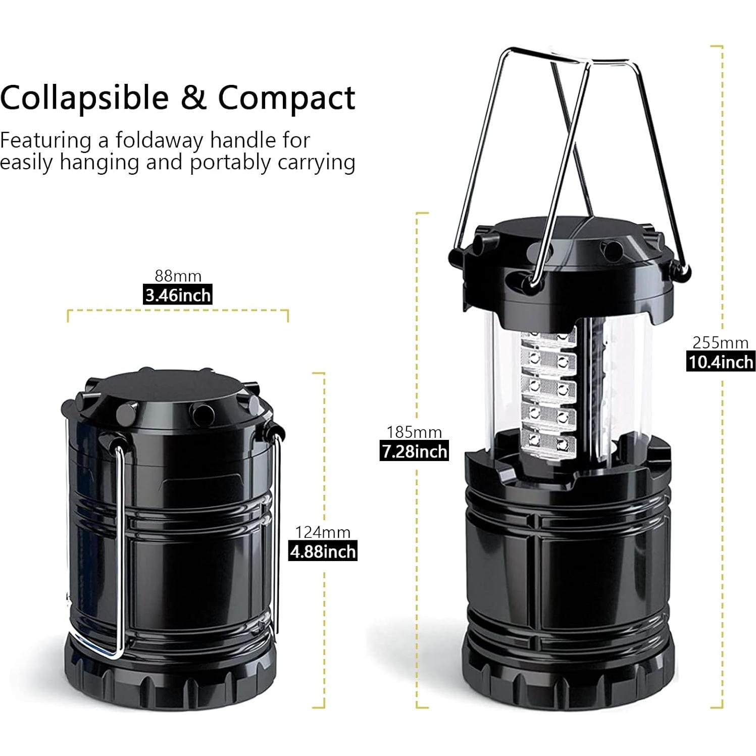Linterna de Camping LULUDDM, Paquete de 4 LED Ajustables IPX4