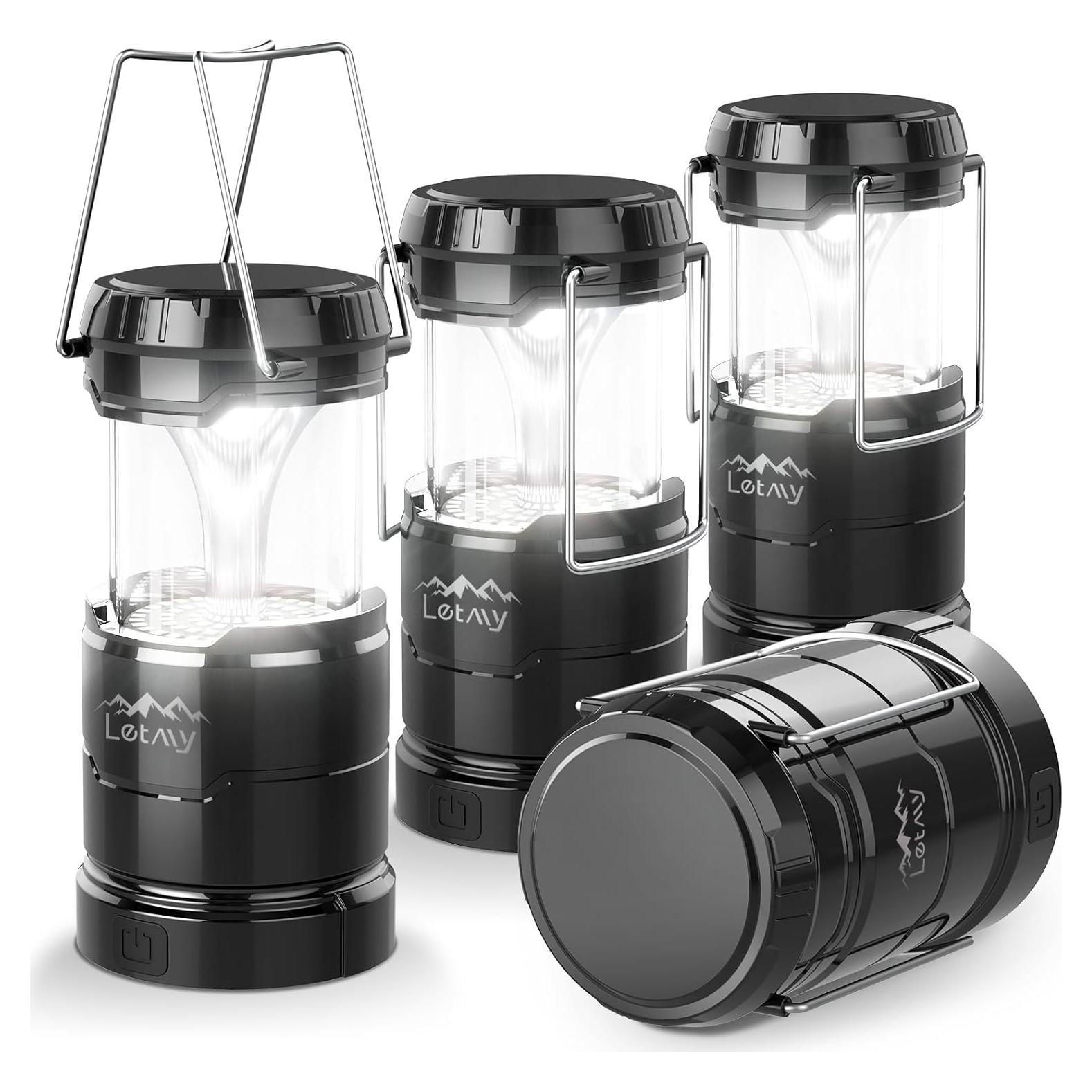 Linternas de Camping LETMY 4 Paquete LED Plegables 600 Lúmenes
