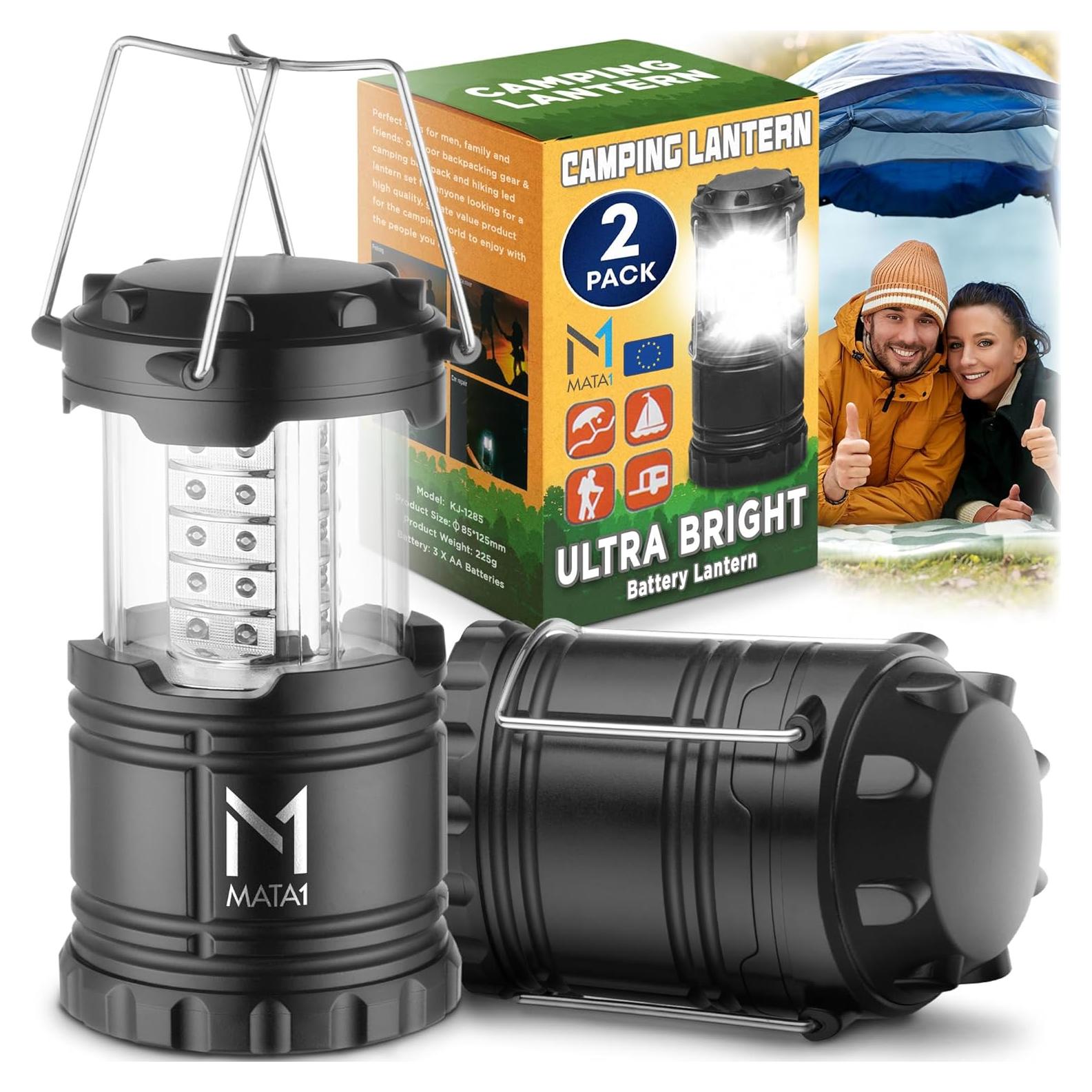 Lámparas LED de Camping Mata1 - 2 Paquete, 180 Lúmenes