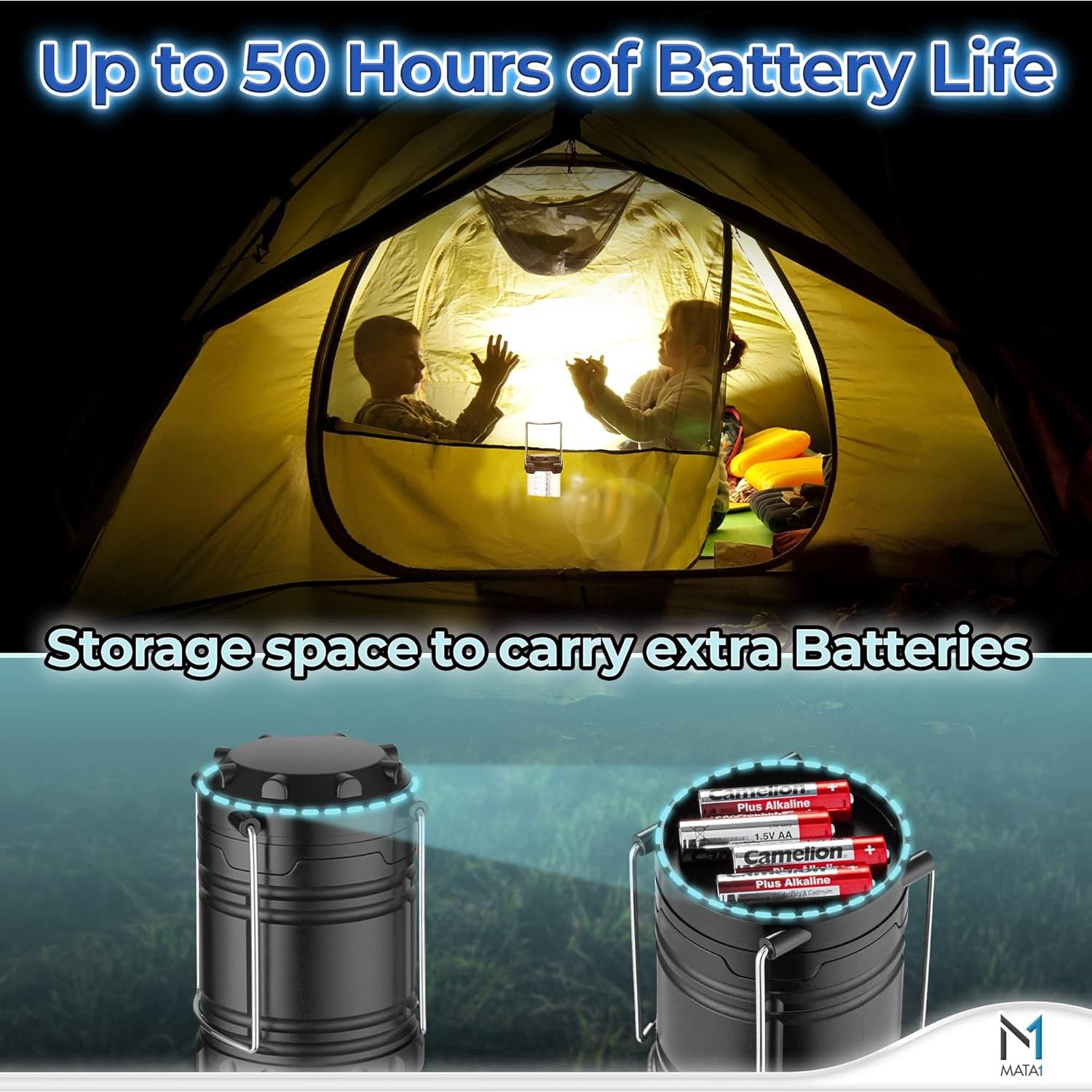 Lámparas LED de Camping Mata1 - 2 Paquete, 180 Lúmenes