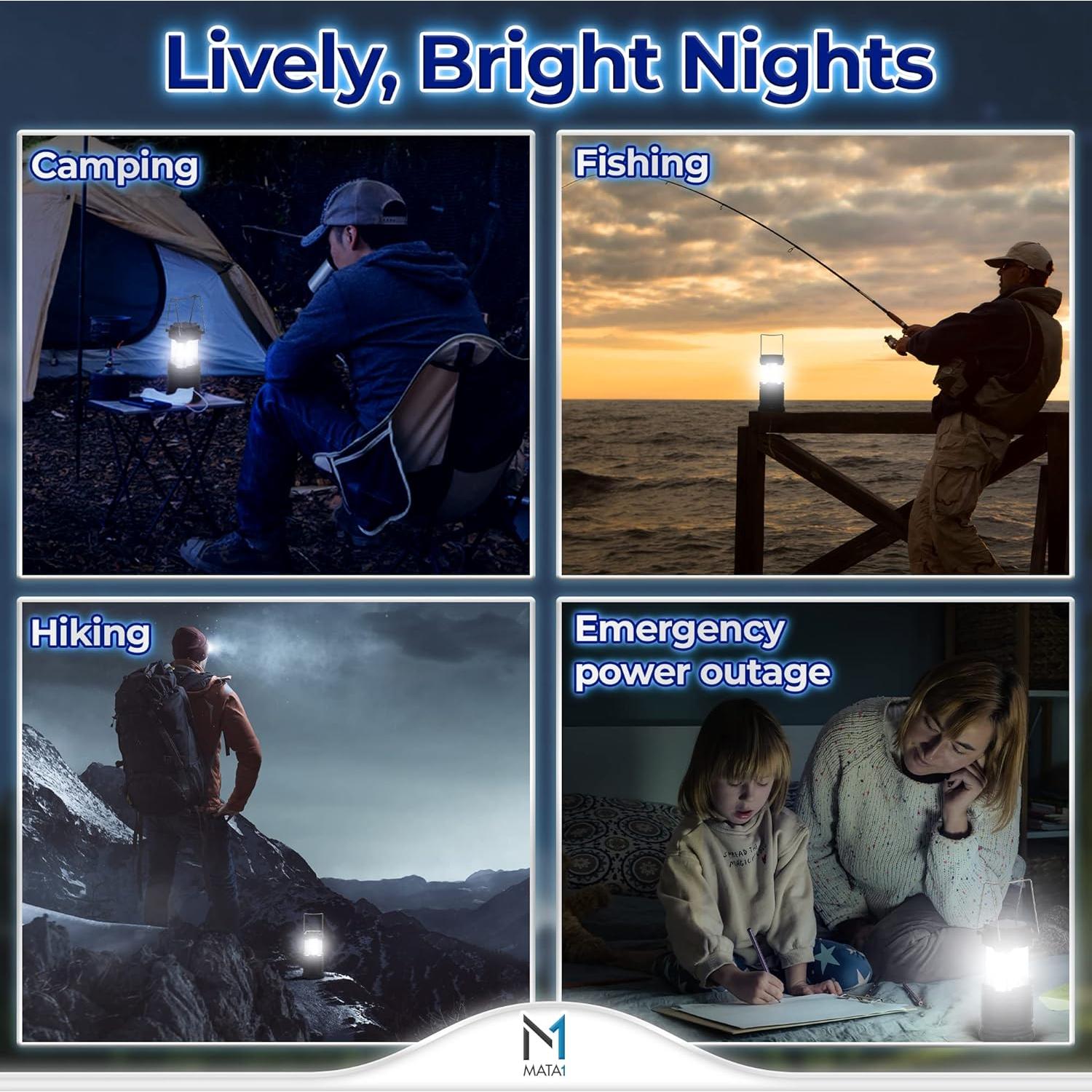 Lámparas LED de Camping Mata1 - 2 Paquete, 180 Lúmenes
