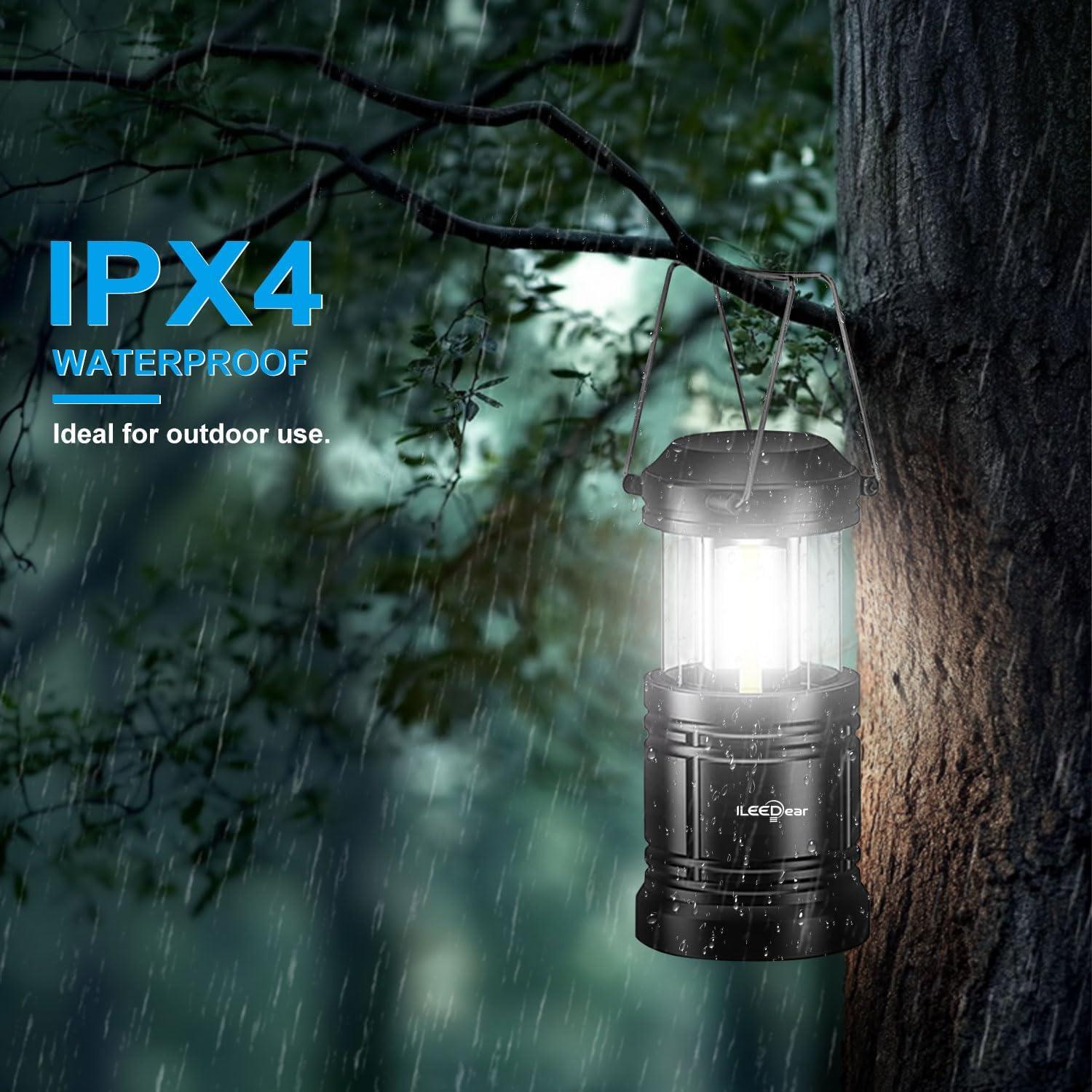 Linterna de Camping LED ILEEDear, Brillo Ajustable, 2 Pzs