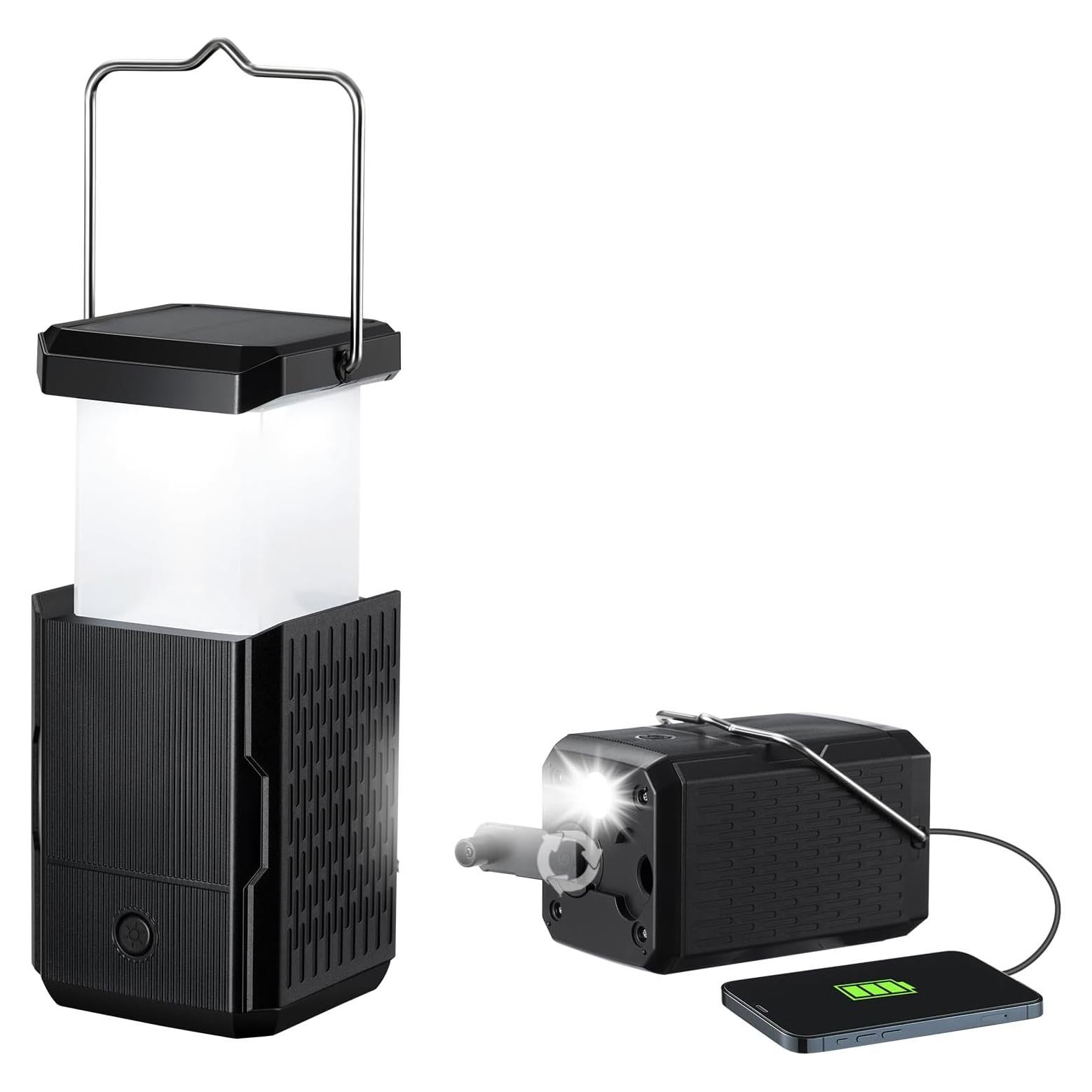 Linterna de Camping Recargable HY-236TD USB Solar Manivela