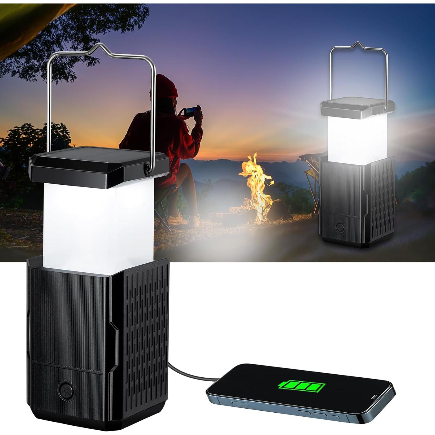 Linterna de Camping Recargable HY-236TD USB Solar Manivela