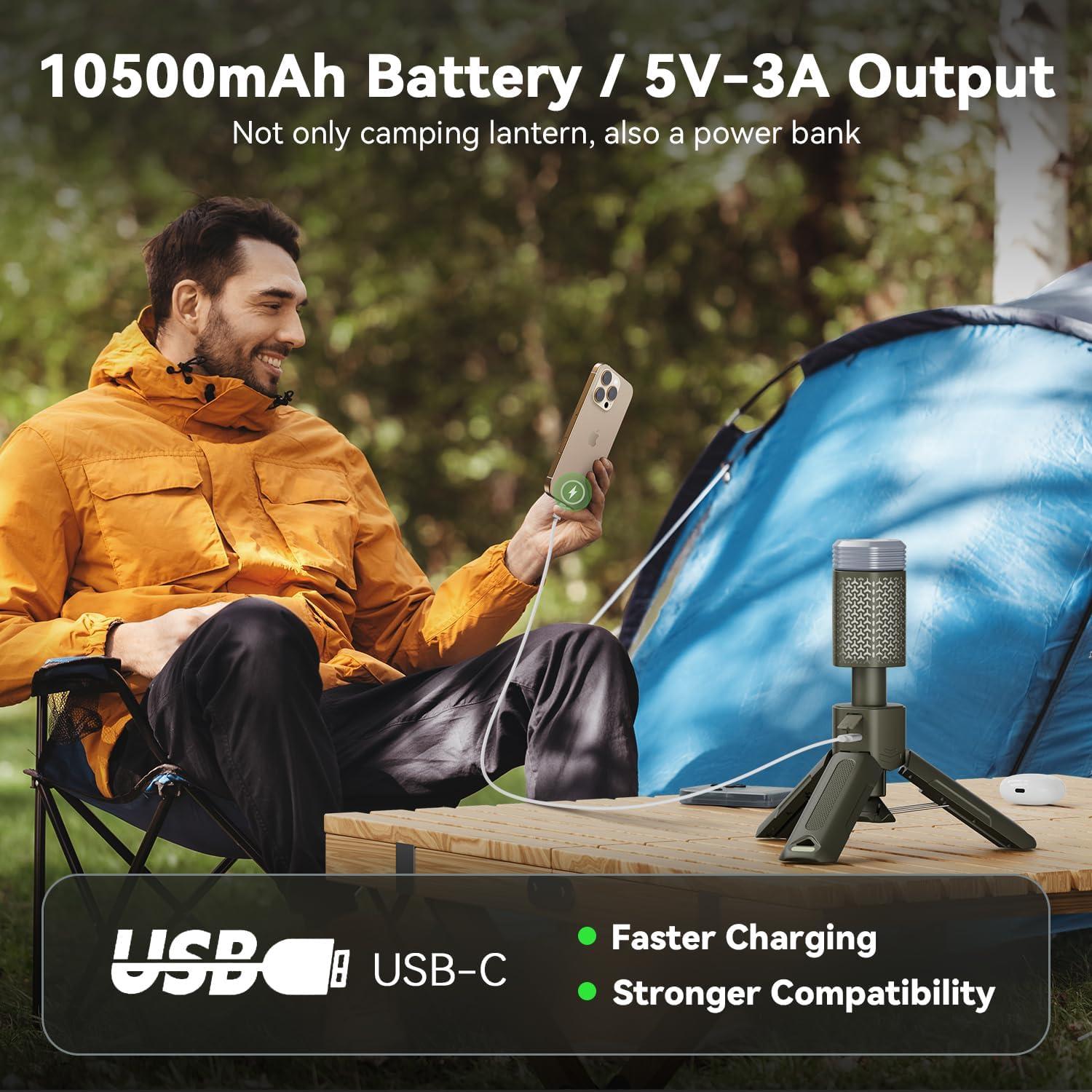 Lámpara de Camping MORIKO Telescópica 10,500mAh IP67 Verde
