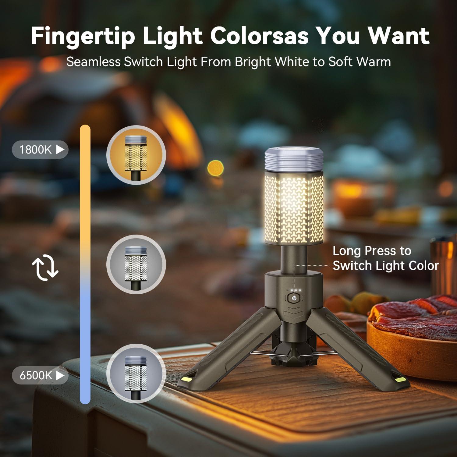 Lámpara de Camping MORIKO Telescópica 10,500mAh IP67 Verde