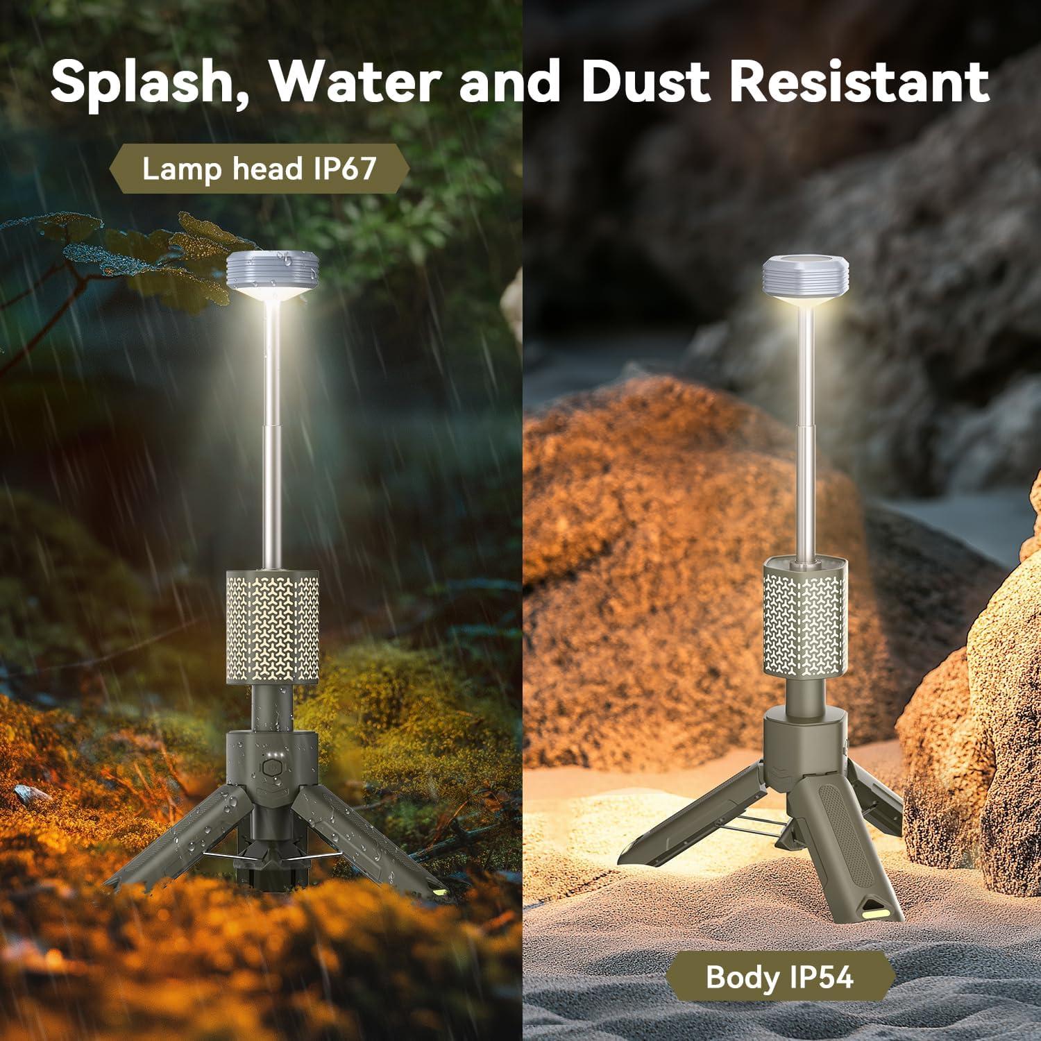 Lámpara de Camping MORIKO Telescópica 10,500mAh IP67 Verde