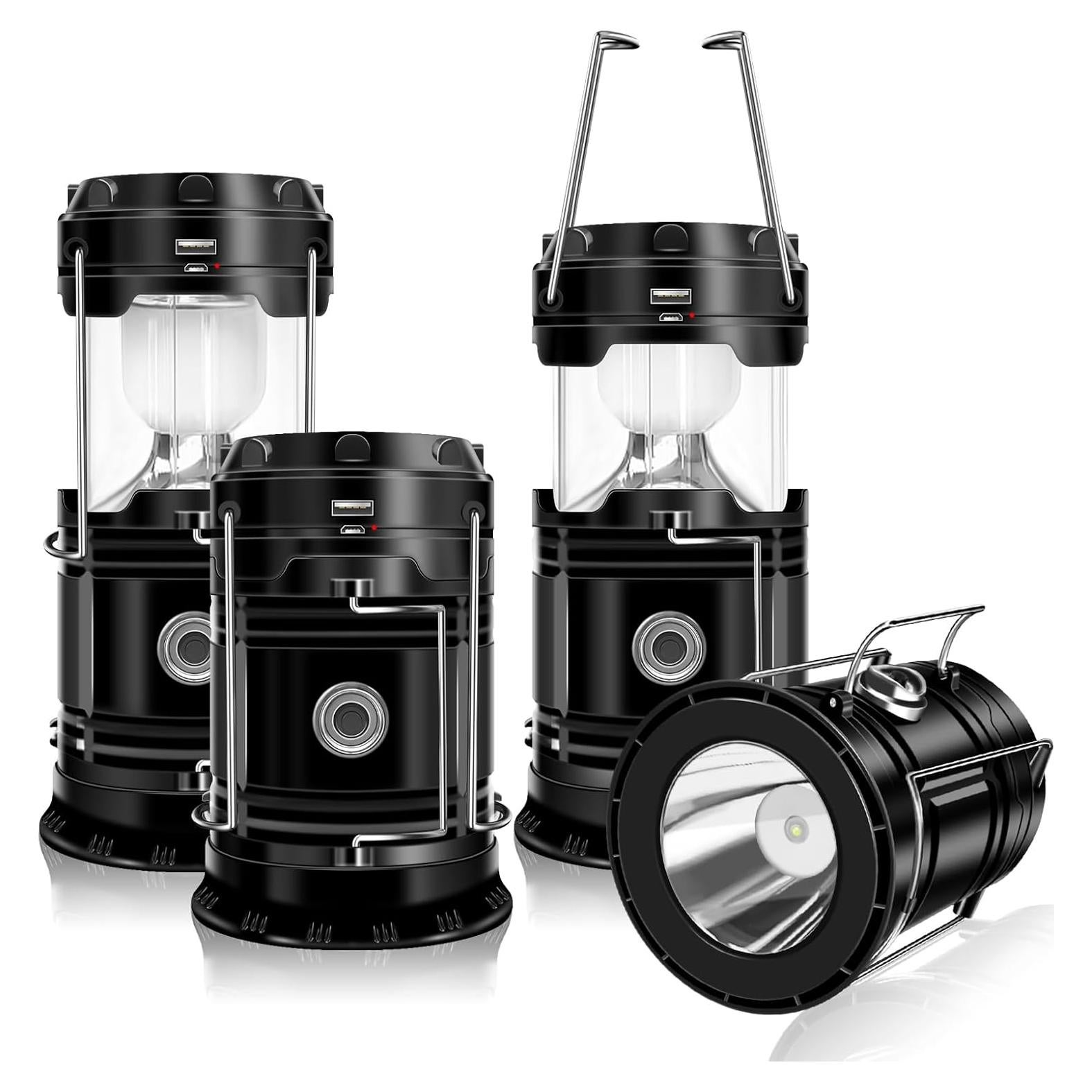 Linterna Solar LED Plegable DIBMS 4-Pack 300LM Recargable