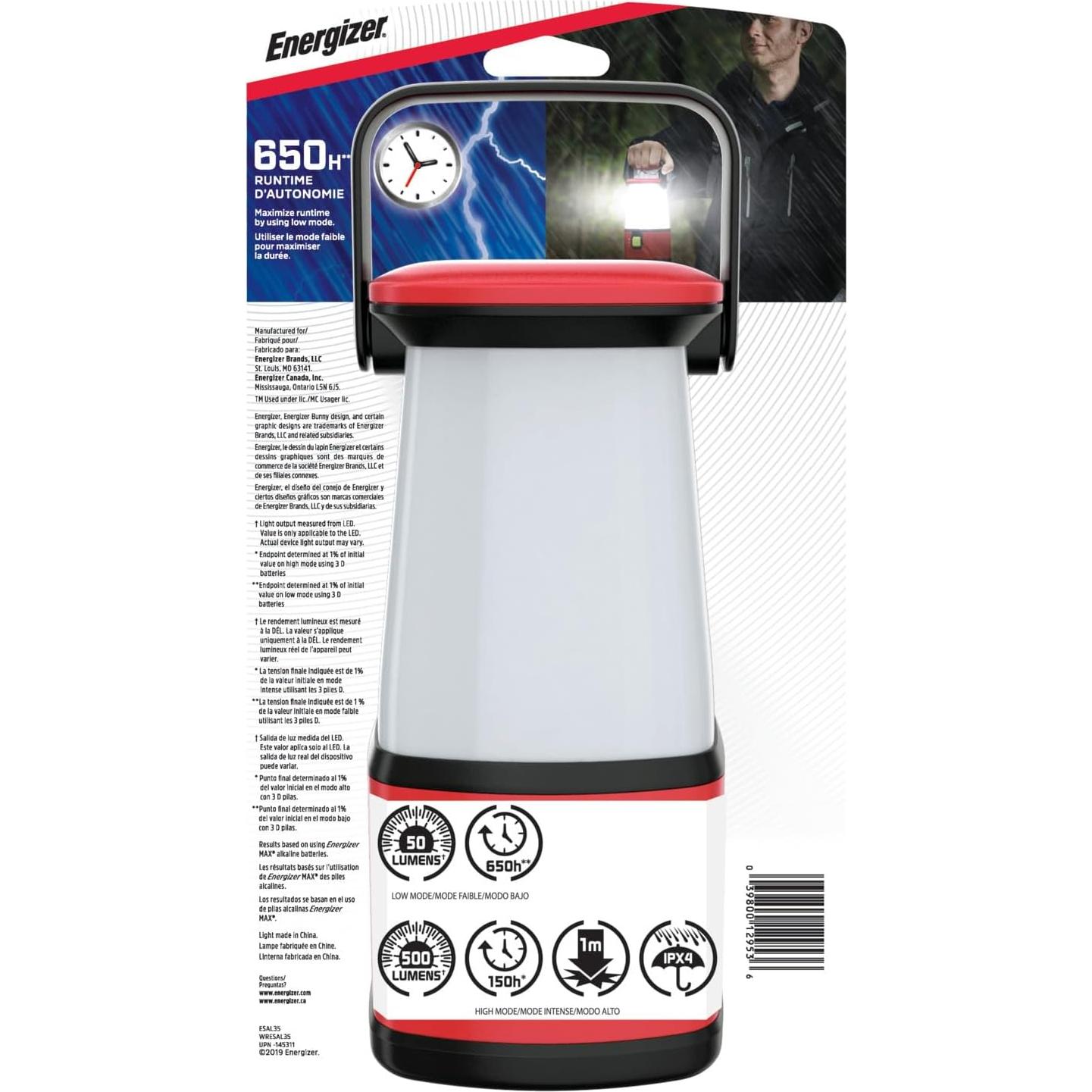 Linterna de Camping LED Energizer 500 Lúmenes Resistente al Agua