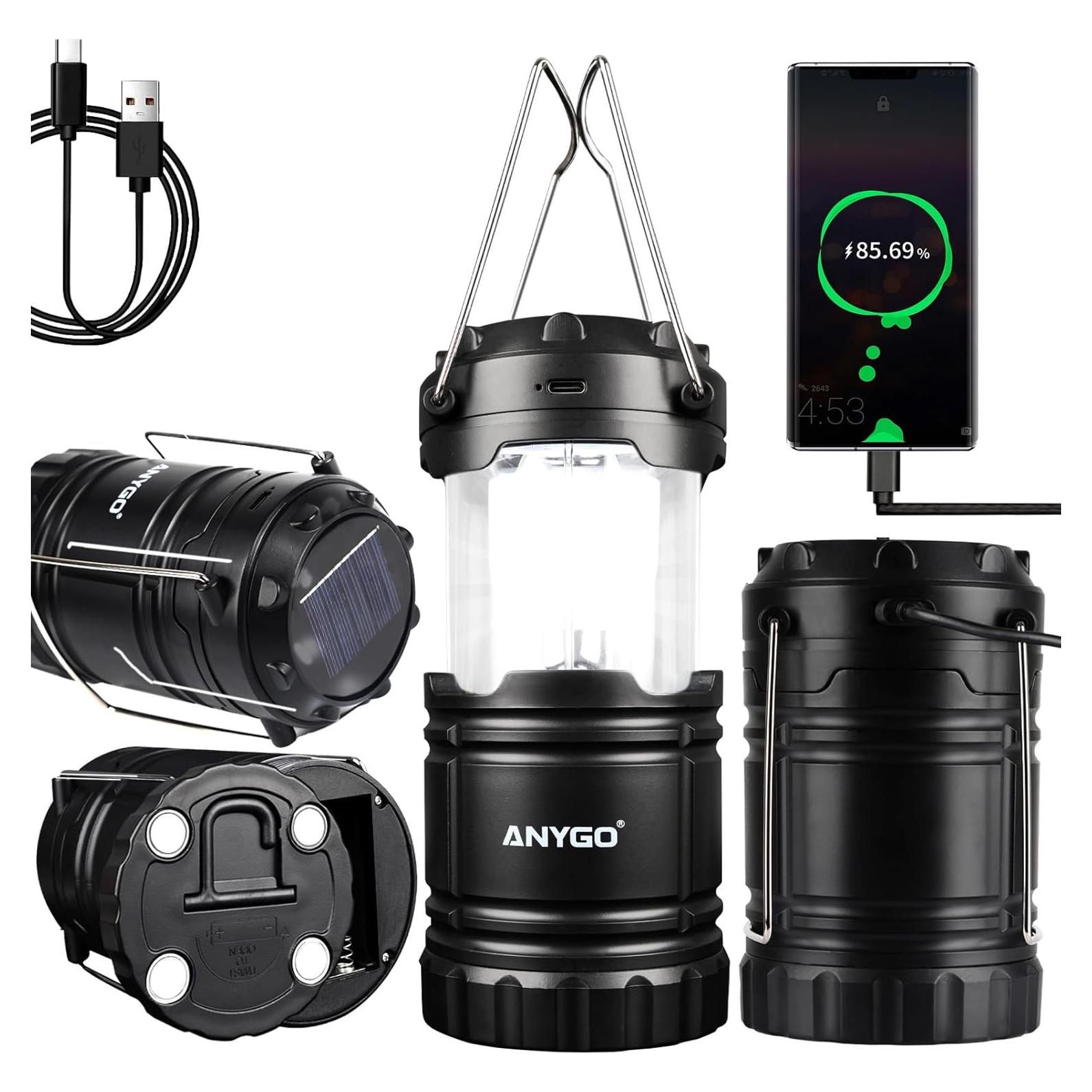 Linterna de Camping Recargable ANYGO AG-YY01-4, 400 Lúmenes, 48h