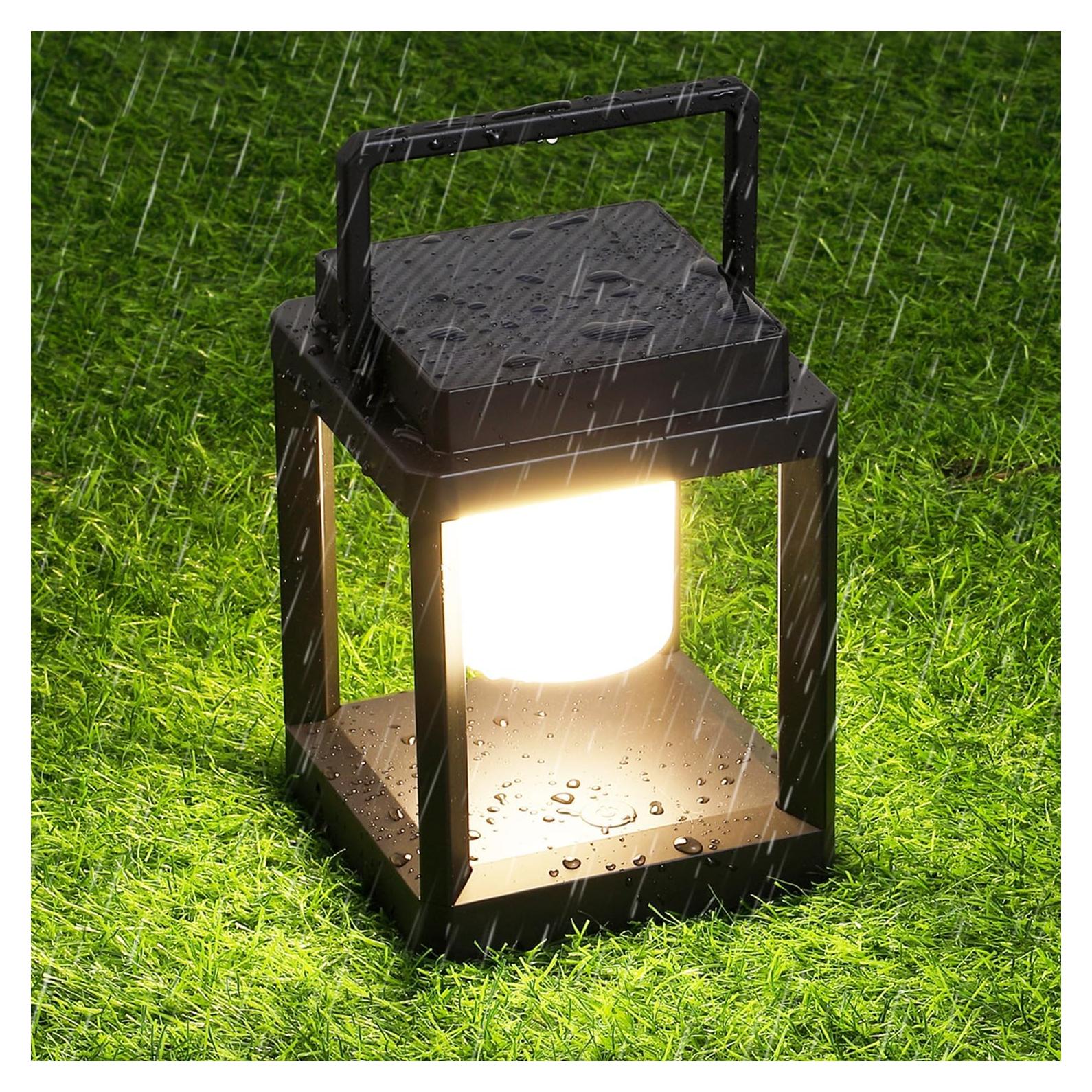 Lámpara Solar LED DAKAFUL Cuadrada Negra 12.7cm Impermeable