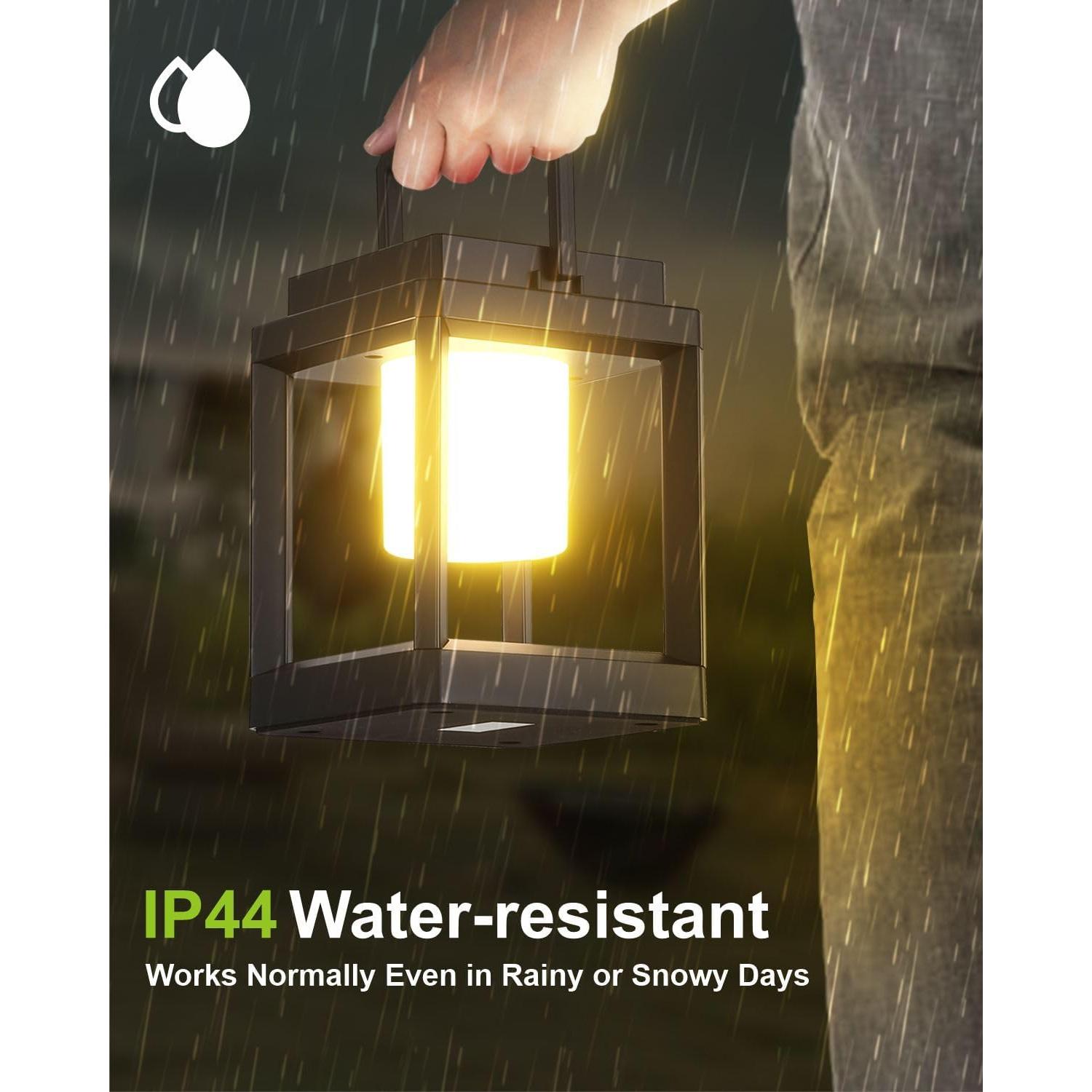 Lámpara Solar LED DAKAFUL Cuadrada Negra 12.7cm Impermeable