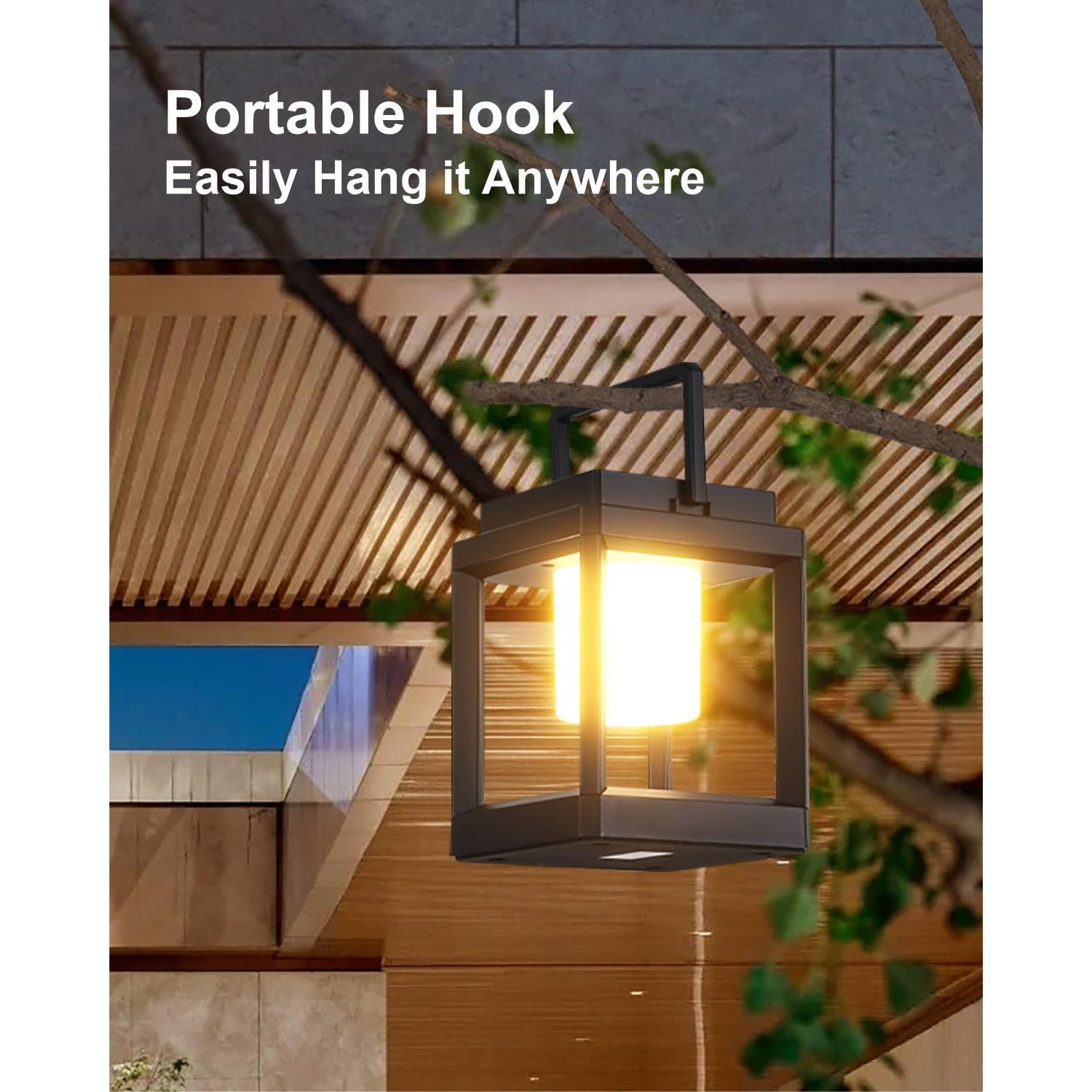 Lámpara Solar LED DAKAFUL Cuadrada Negra 12.7cm Impermeable