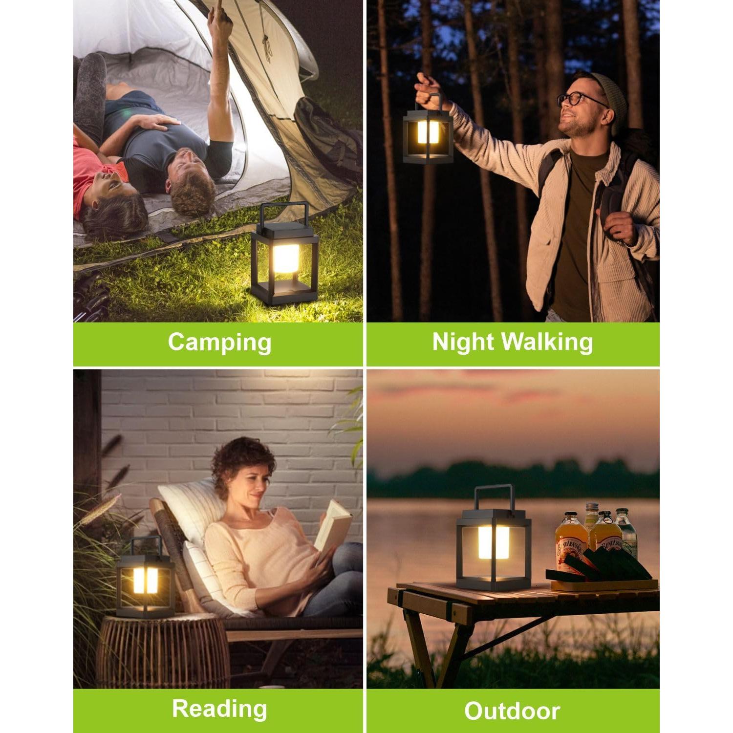 Lámpara Solar LED DAKAFUL Cuadrada Negra 12.7cm Impermeable