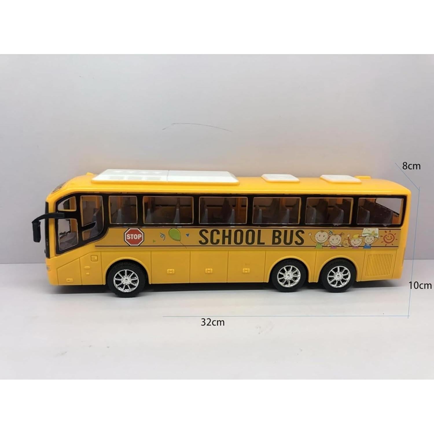 Large Yellow Toy School Bus for Kids, 12.6" Durable Plastic Push & Go Toy Car with Inertia Motion, Toddler Vehicle Gift for Boys & Girls Ages 3 4 5 6 (Birthday, Party Favors)