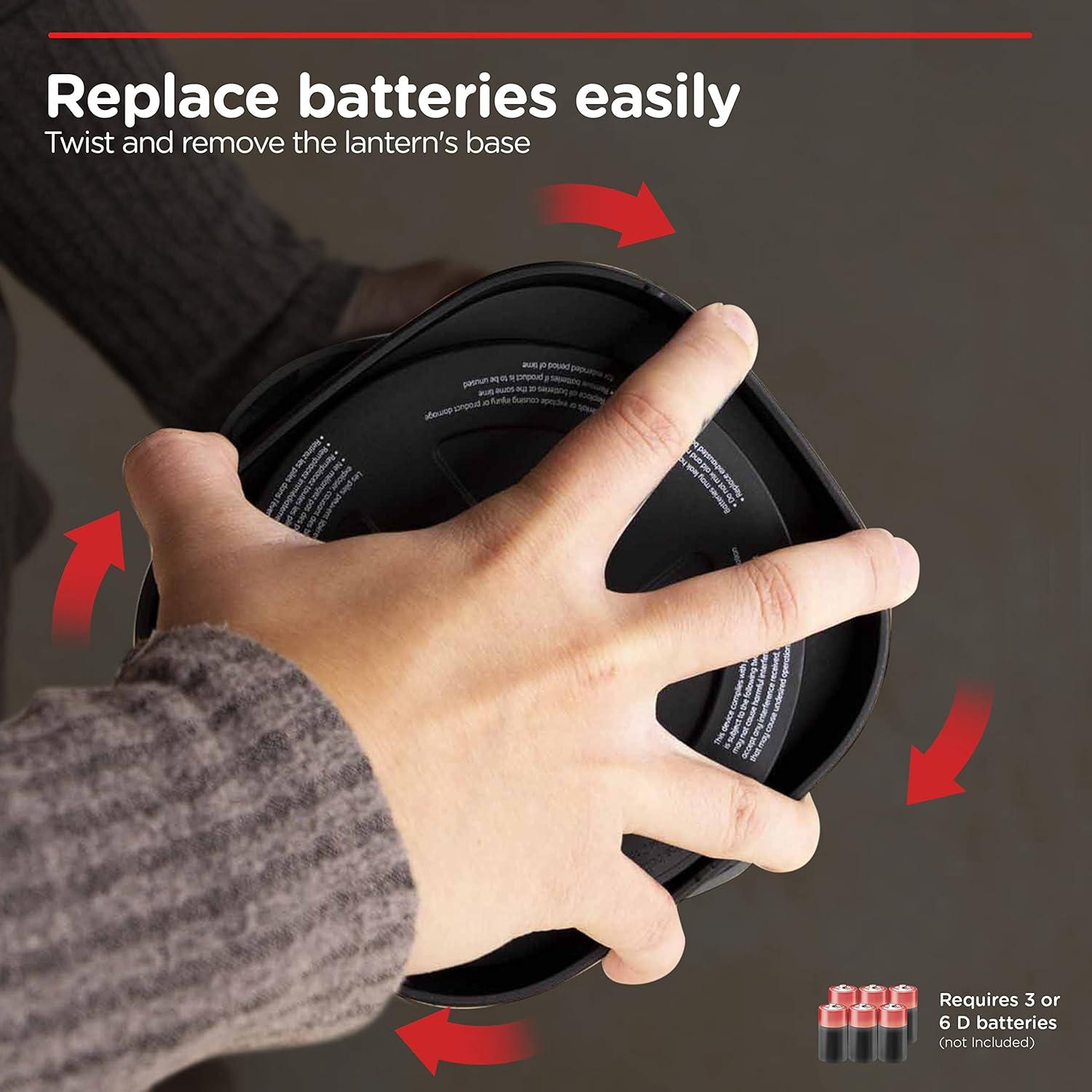 Enbrighten Brushed Nickel LED Camping Lantern, Battery Powered, 550 Lumens, 280 Hour Runtime, Carabiner Handle, Hiking Gear, Emergency Light, Blackout, Storm, Hurricane, 14210