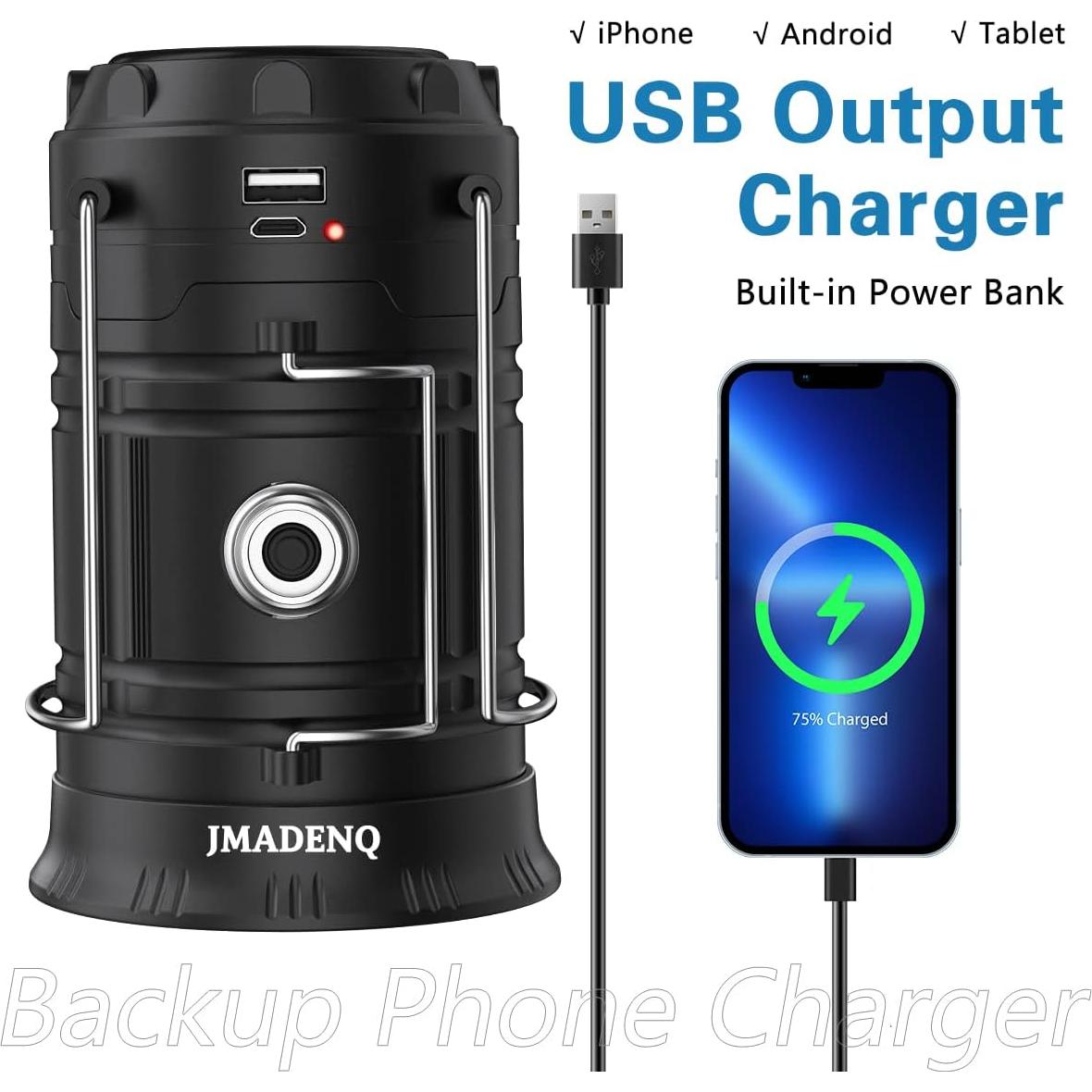 Linterna Solar LED RXMYO Recargable USB para Camping 2023