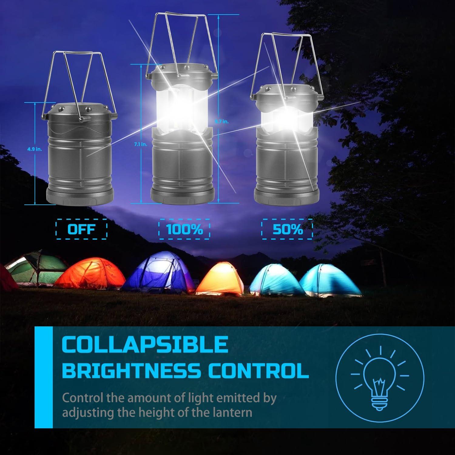 Linterna LED Camping Lichamp 8 Pack 350 Lúmenes Plegable