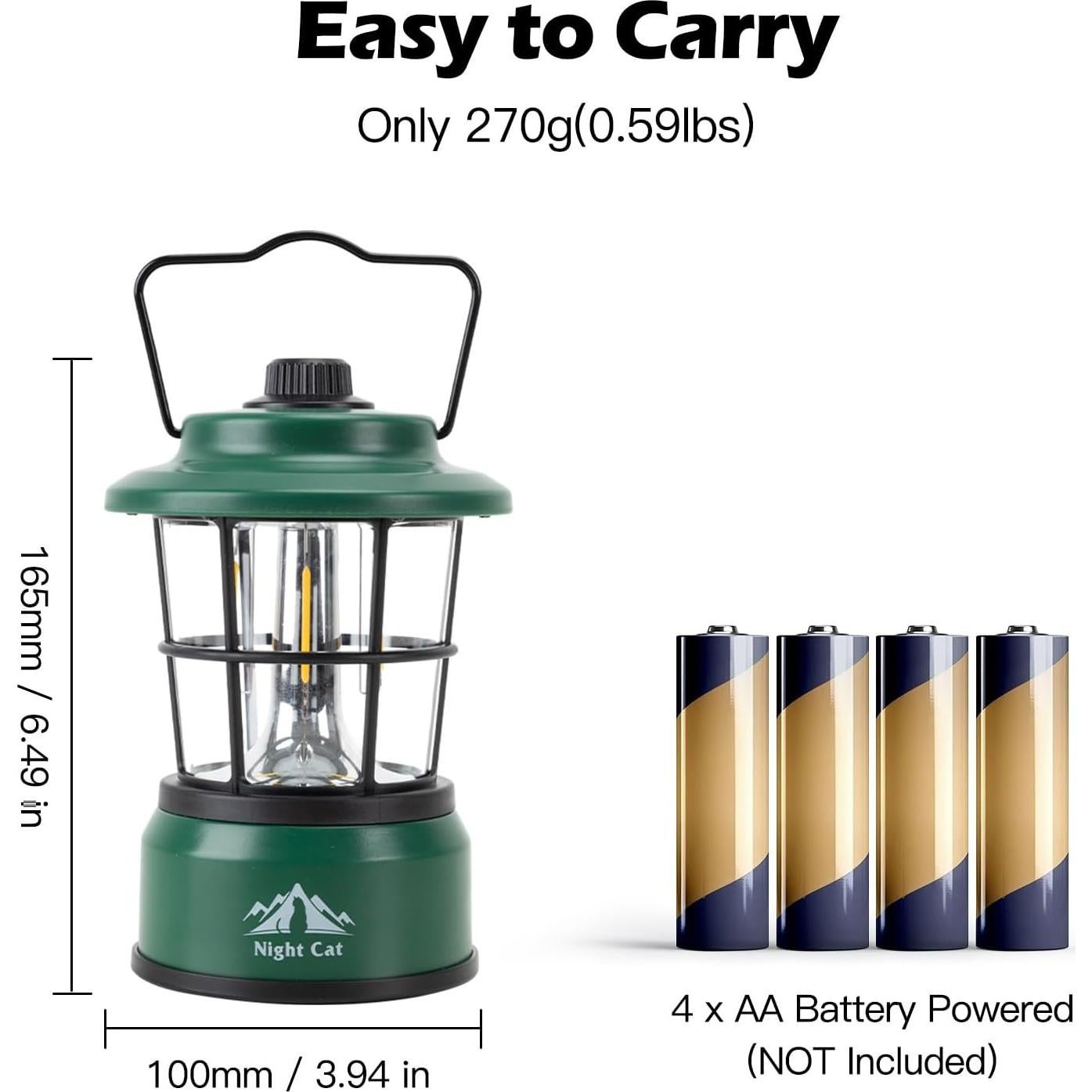 Linterna LED Camping Night Cat 360° Luz Portátil 270g