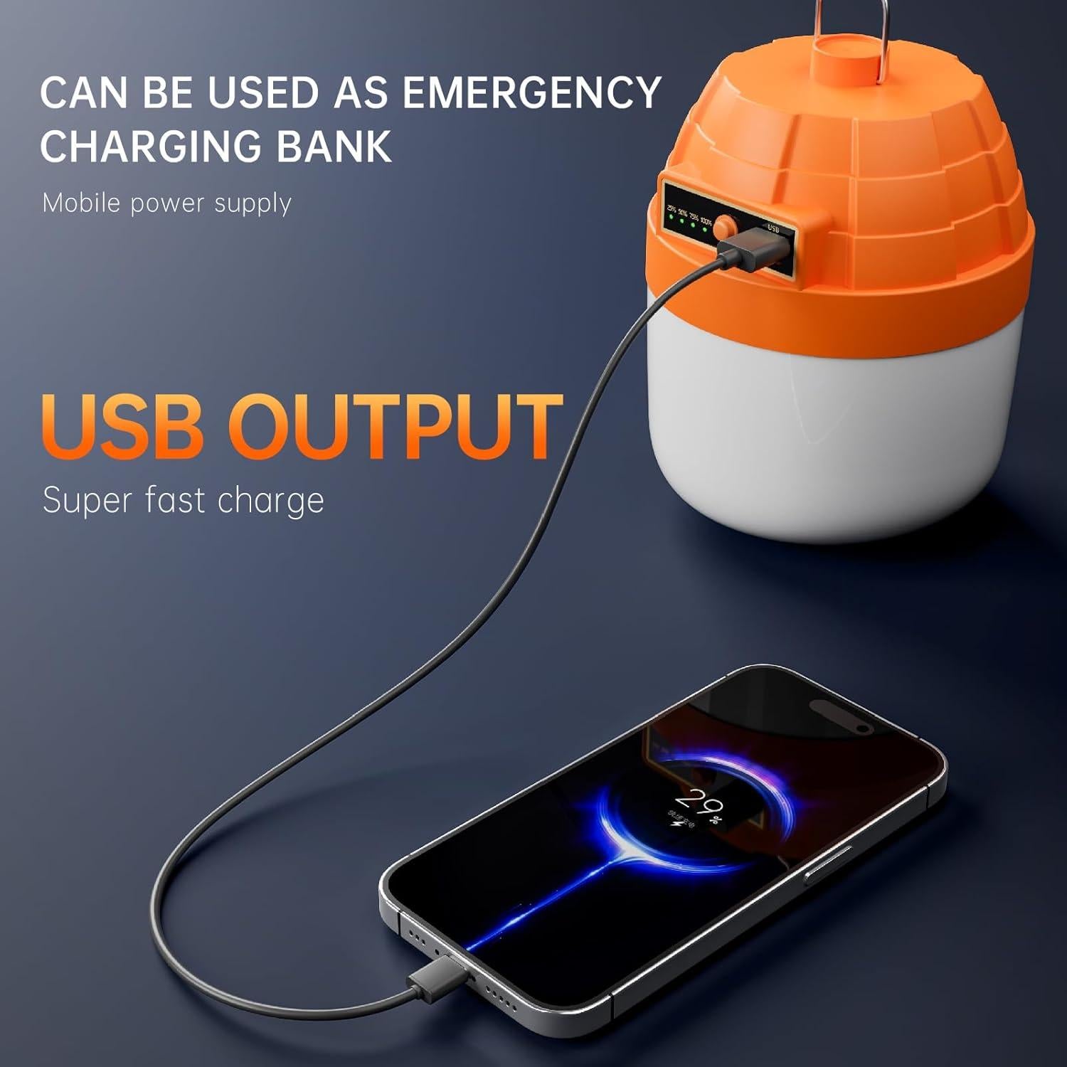 Linterna LED recargable Bullishman 3000LM 10000mAh camping