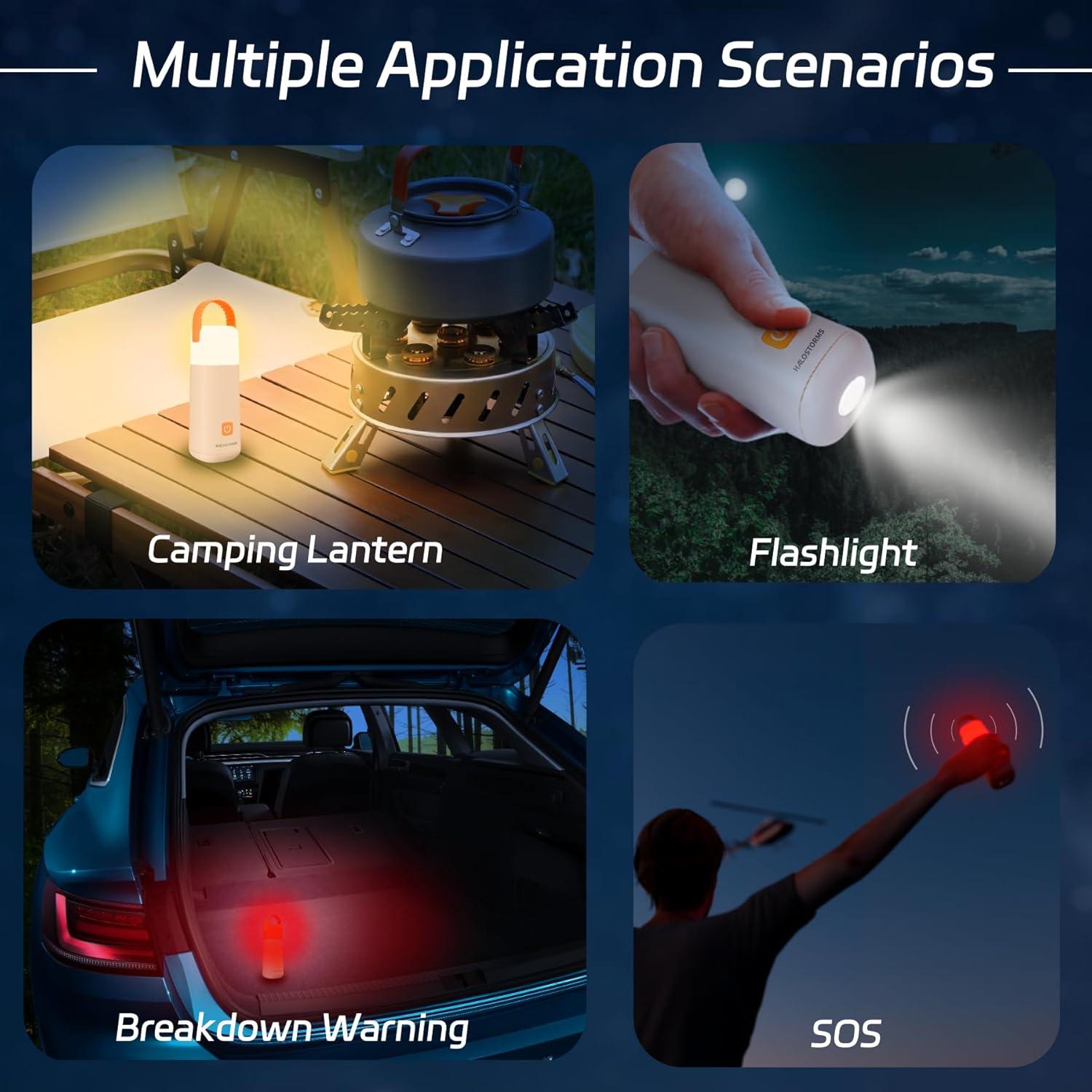 Linterna de Camping HALOSTORMS 3200mAh Impermeable Amarillo