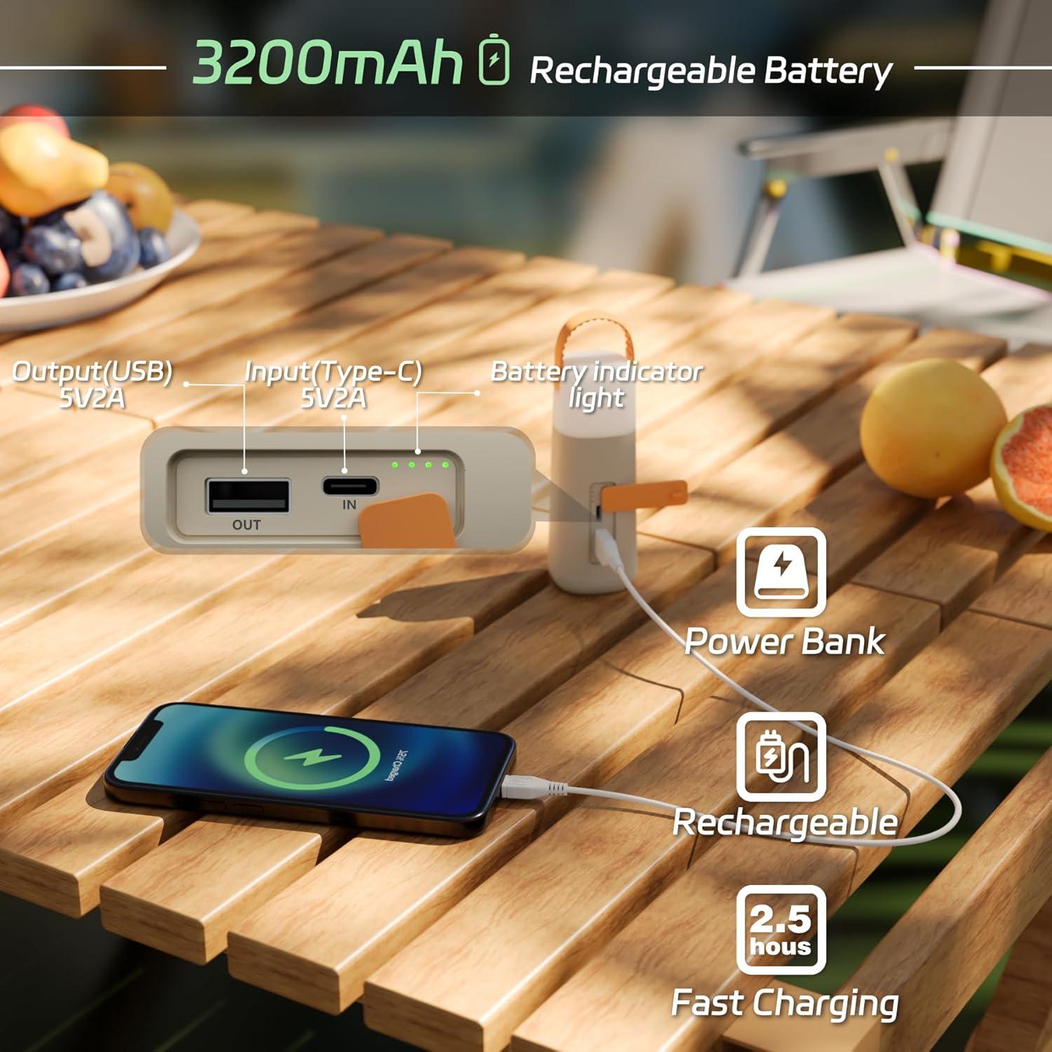 Linterna de Camping HALOSTORMS 3200mAh Impermeable Amarillo