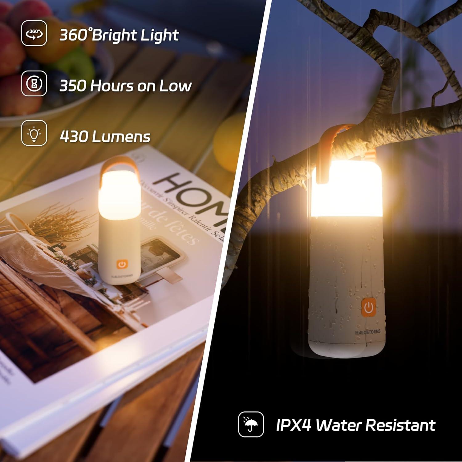 Linterna de Camping HALOSTORMS 3200mAh Impermeable Amarillo