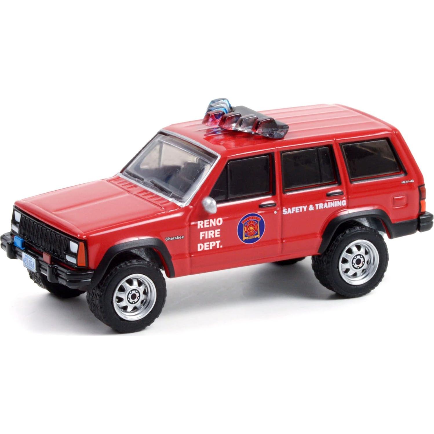 Coche Diecast Greenlight 1990 Cherokee Bomberos 6,35 cm