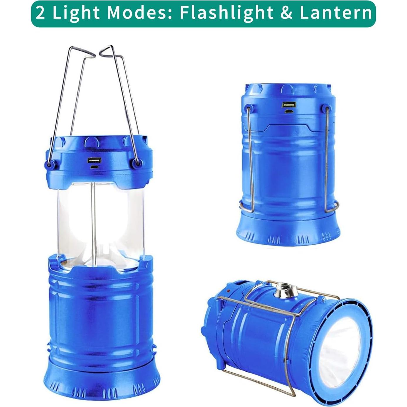 Linterna de Camping LED Censinda 5800 Solar y Recargable Azul