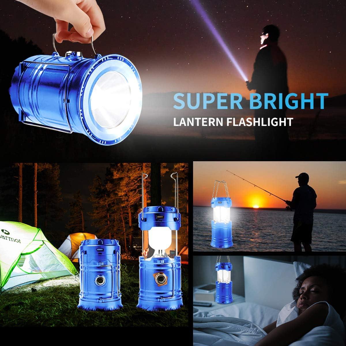 Linterna de Camping LED Censinda 5800 Solar y Recargable Azul