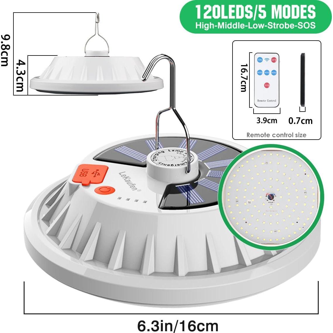 Linterna de Camping Solar H8167 4000LM LED Recargable IPX4