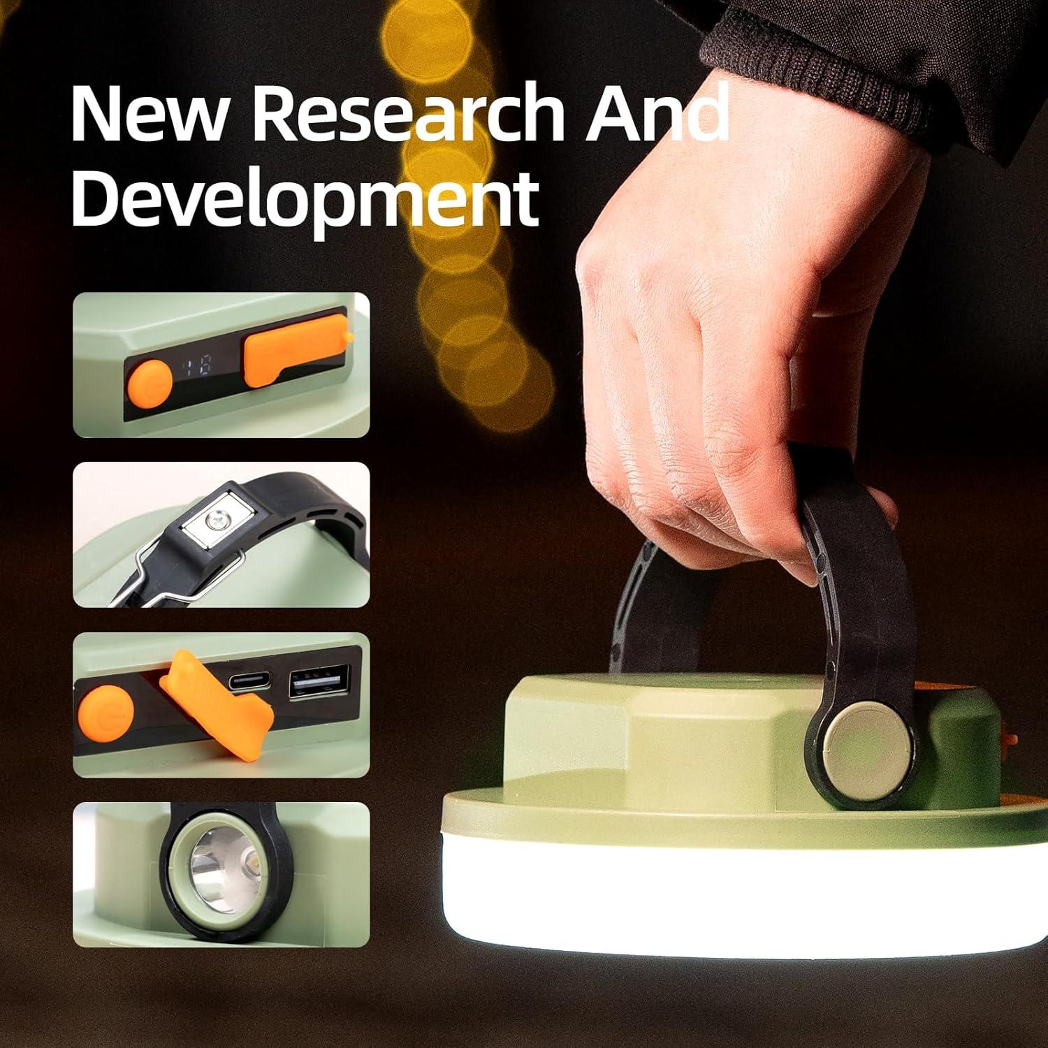 Linterna de Camping LED Recargable 1000lm Valkindo Verde